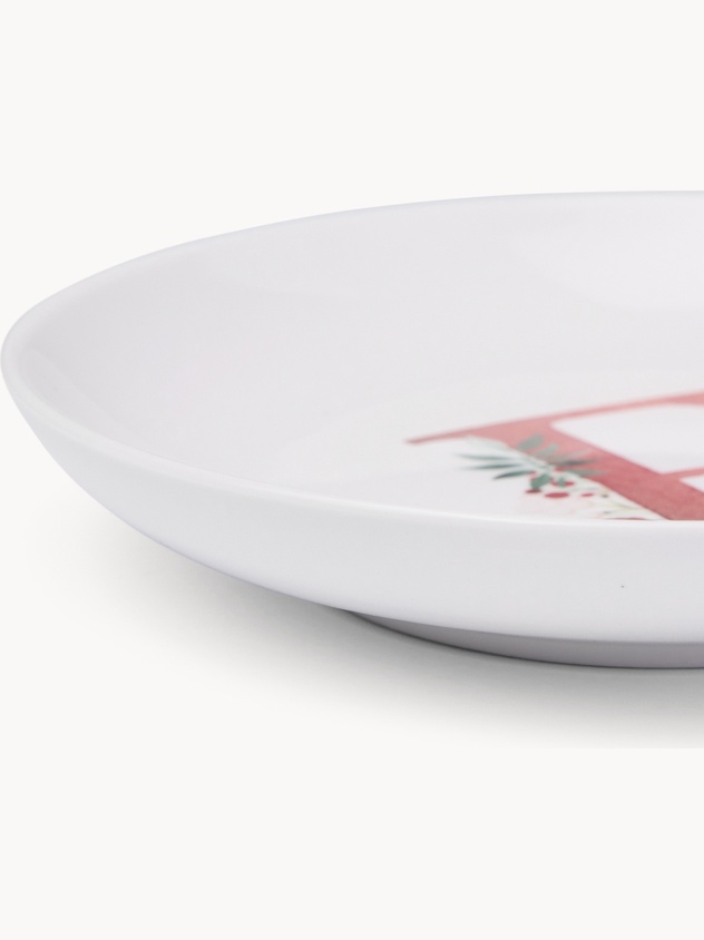 Piattino pane in new bone china lettera F