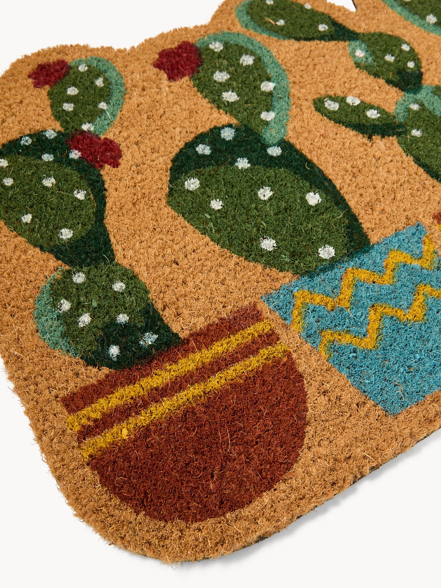 Zerbino in cocco con stampa cactus - Prezzo di lancio, Beige torrone, large image number 1