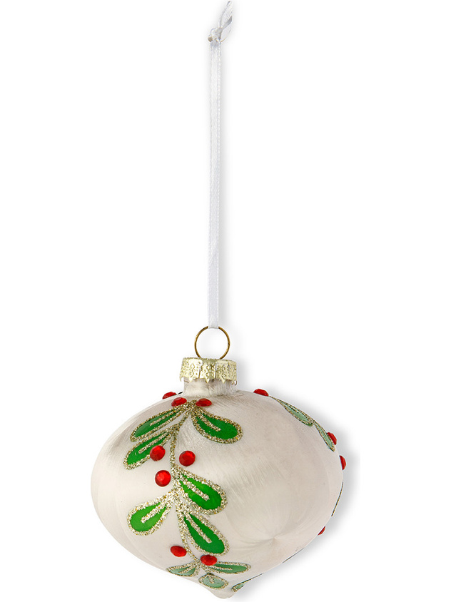 Hand decorated glass tree decoration