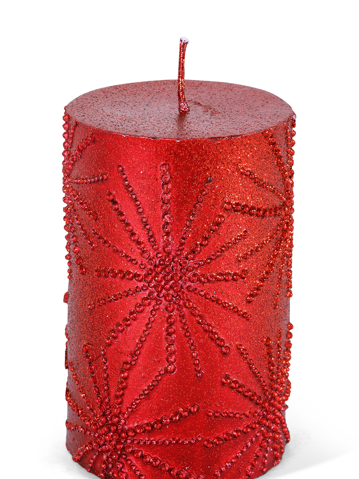 Engraved and decorated candle, Red, large image number 1