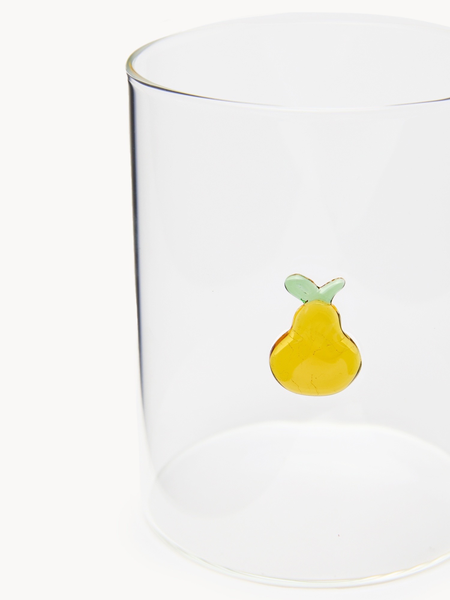 Bicchiere in vetro borosilicato dettaglio pera, Trasparente, large image number 1