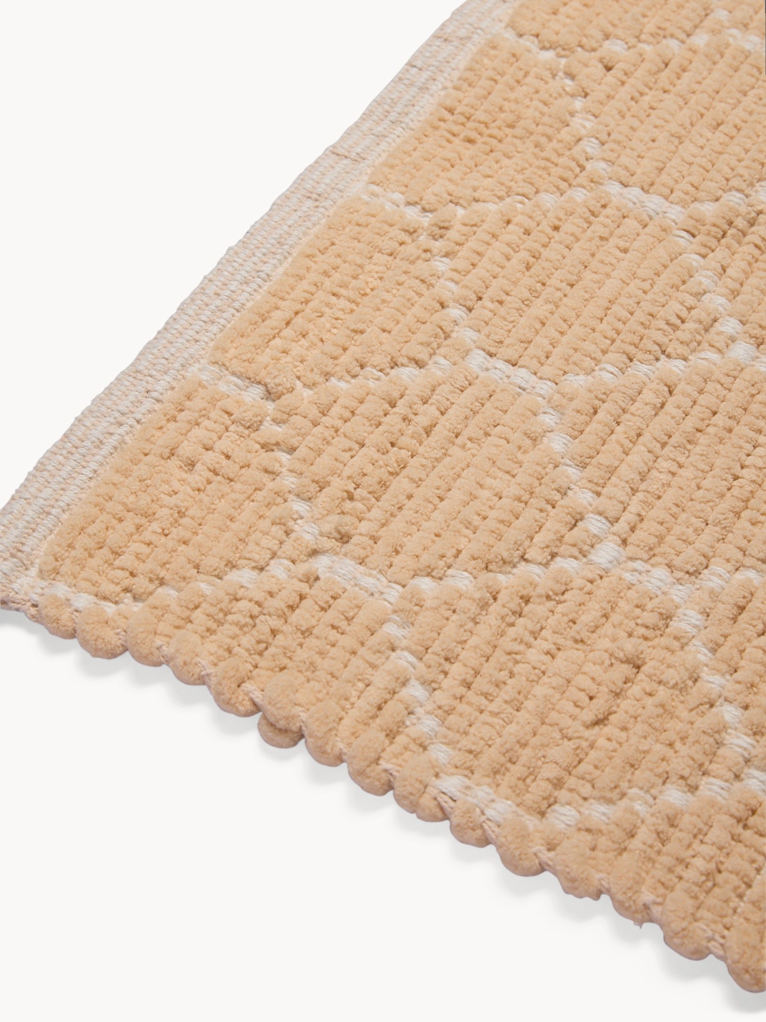Diamond Cotton Blend Bath Mat - Introductory Price, Beige, large image number 1