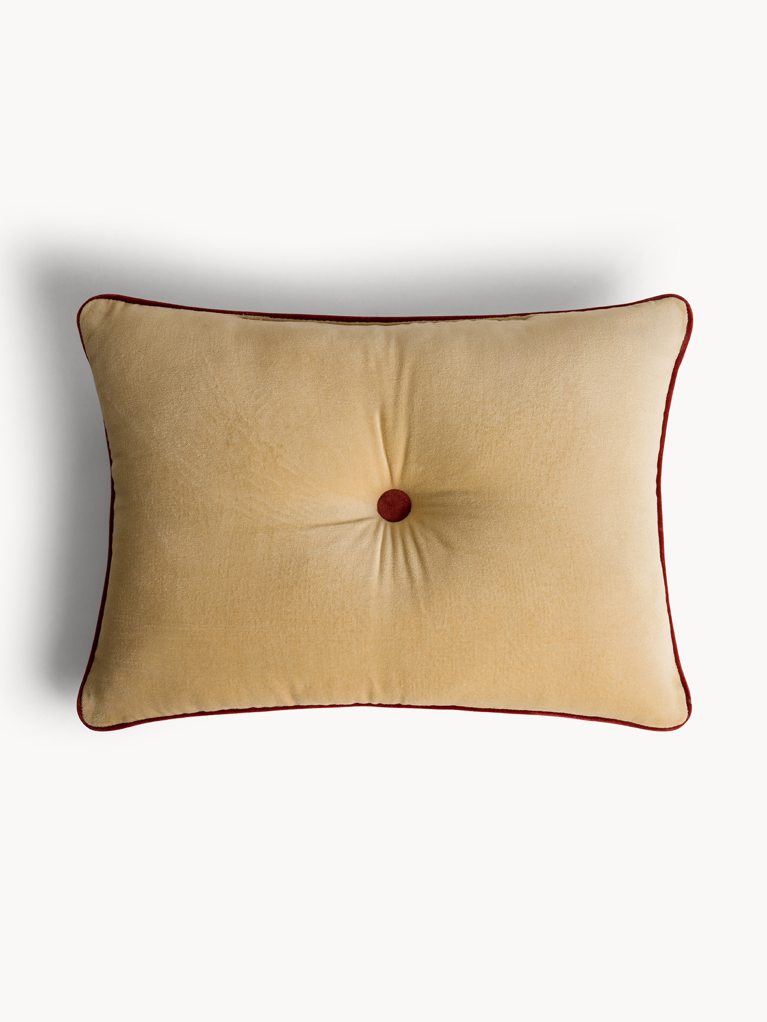 35x50 cm velvet cushion with contrasting piping, Red Bordeaux, large image number 0