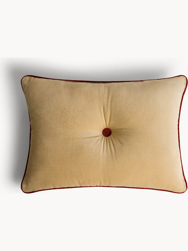 Cuscino 35x50 cm in velluto con piping a contrasto