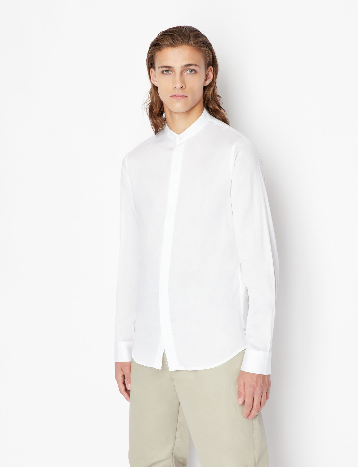 Armani Exchange - Camicia slim fit in cotone, Bianco, large image number 1