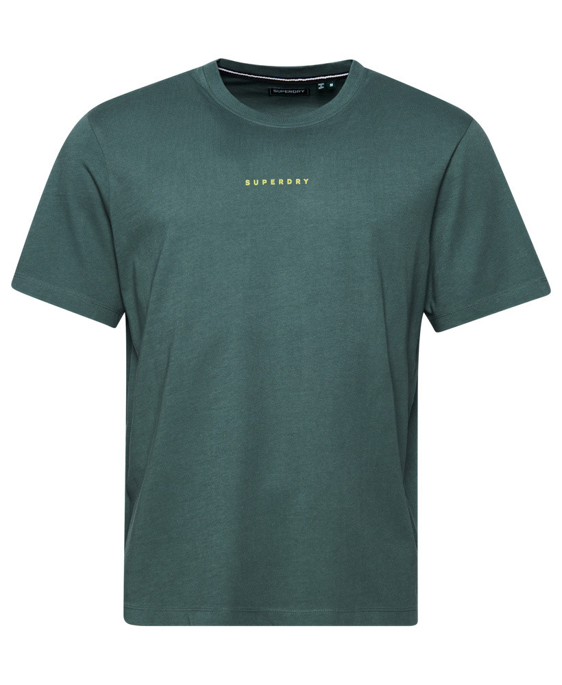 Superdry - T-shirt basica in cotone con mico logo, Verde salvia, large image number 0