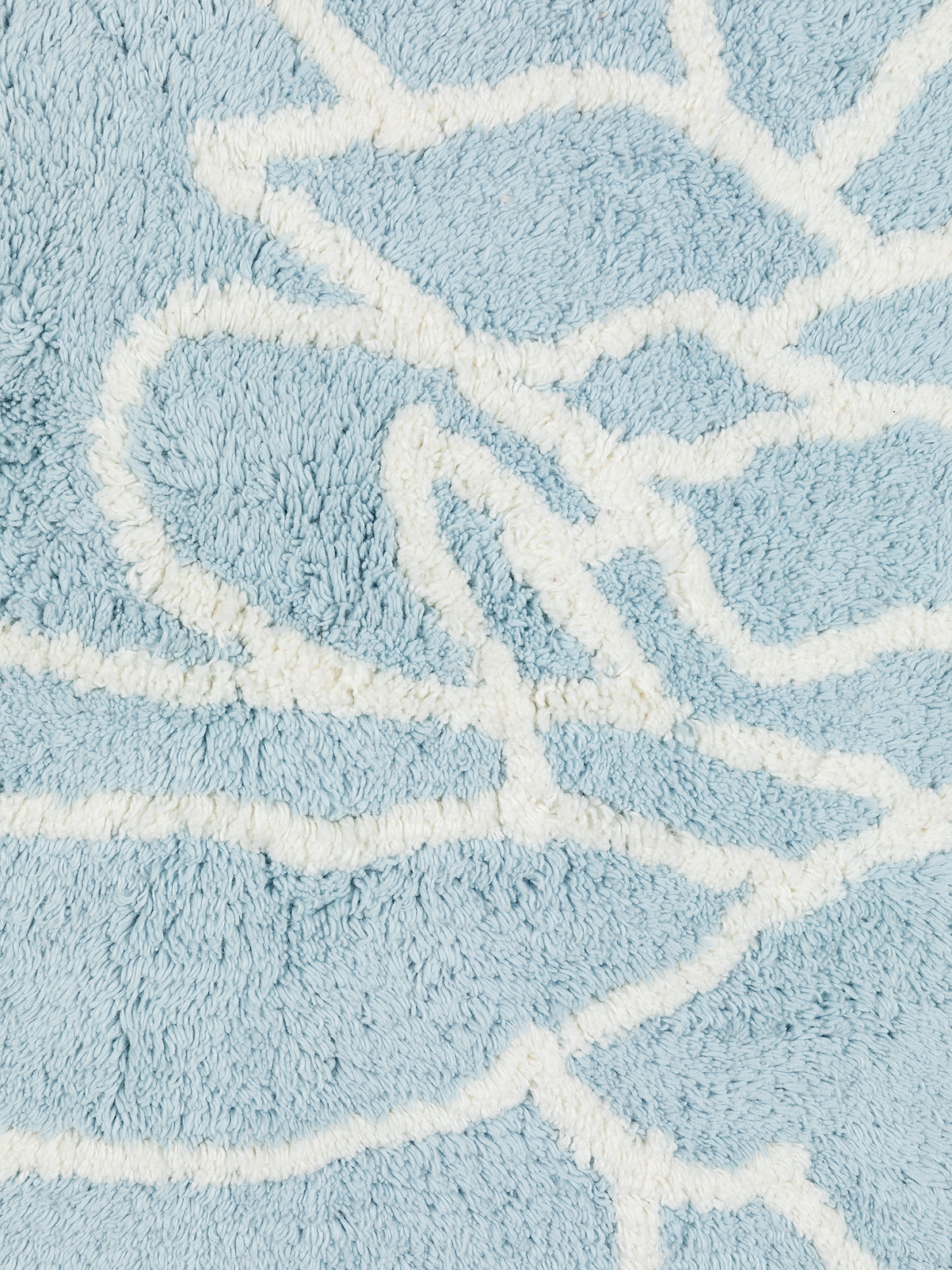 Floral cotton terry bath mat, Light Blue, large image number 1