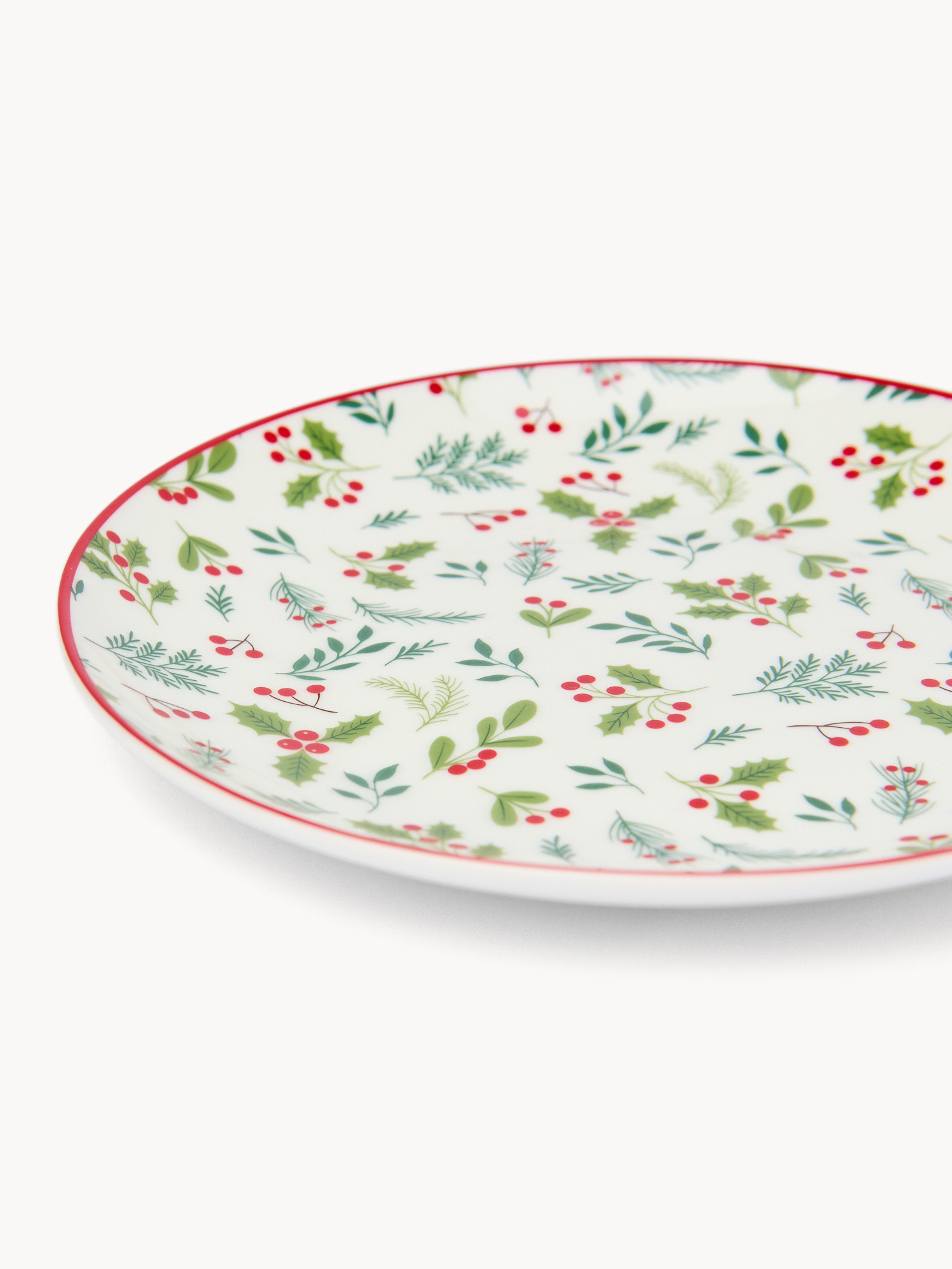 Piattini pane in new bone china decoro crochet, Bianco, large image number 1