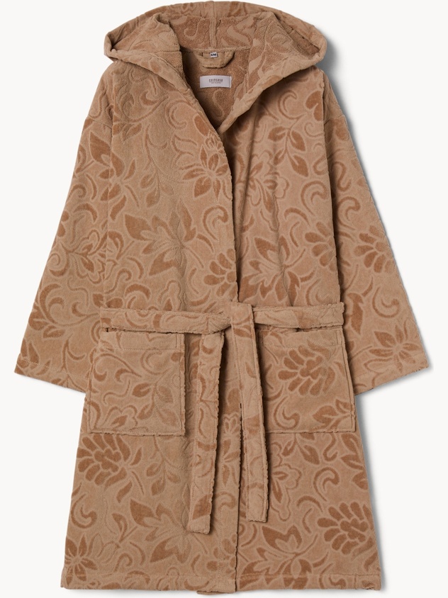 Accappatoio con fantasia damascata in puro cotone velour - Prezzo di lancio