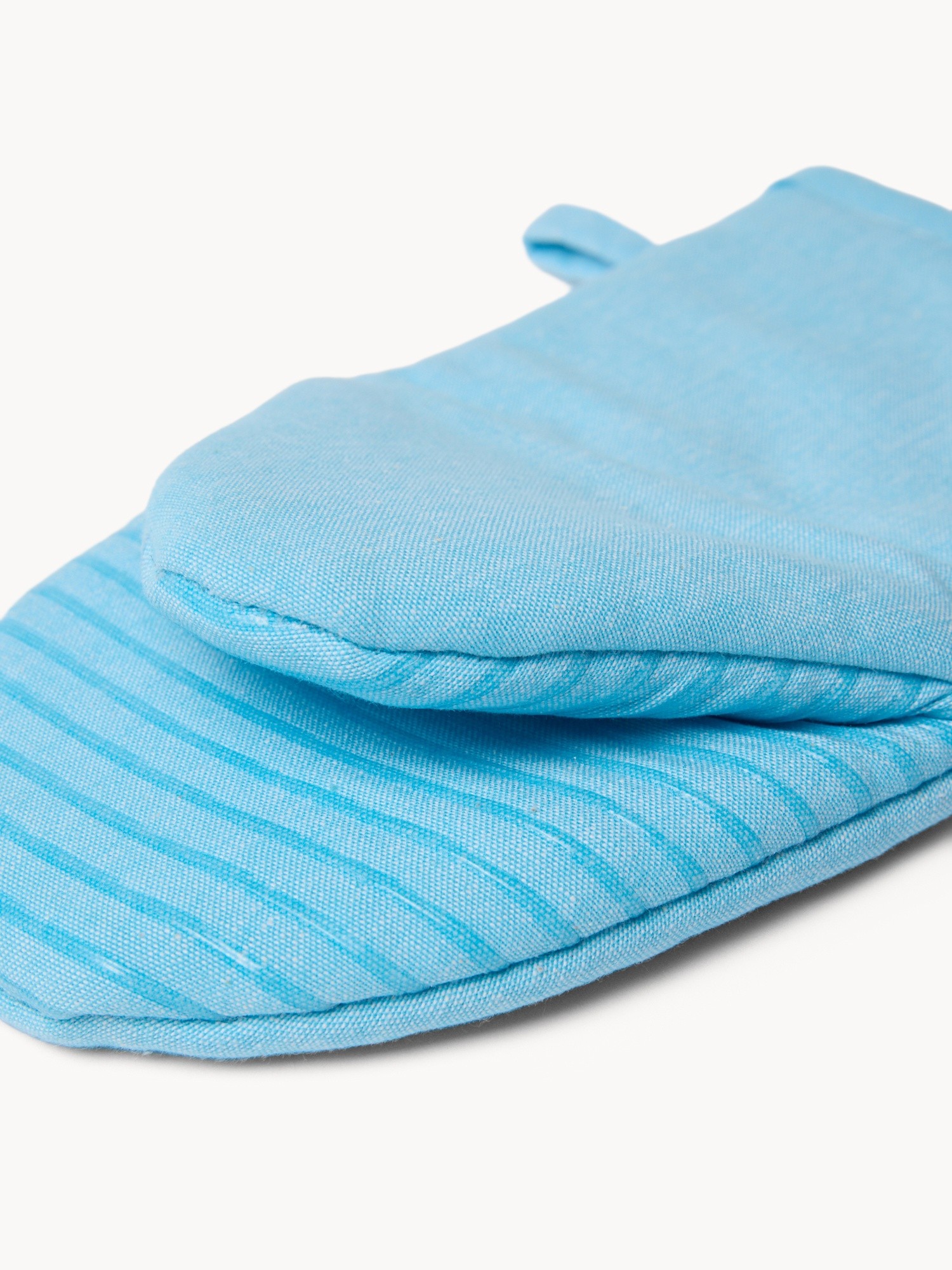 Chambray Cotton Oven Mitt - Introductory Price, Light Blue, large image number 1