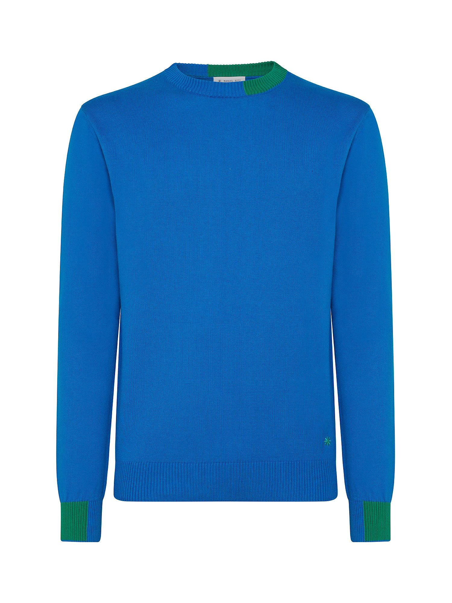 Manuel Ritz - Organic cotton sweater with logo, Royal Blue, large image number 0