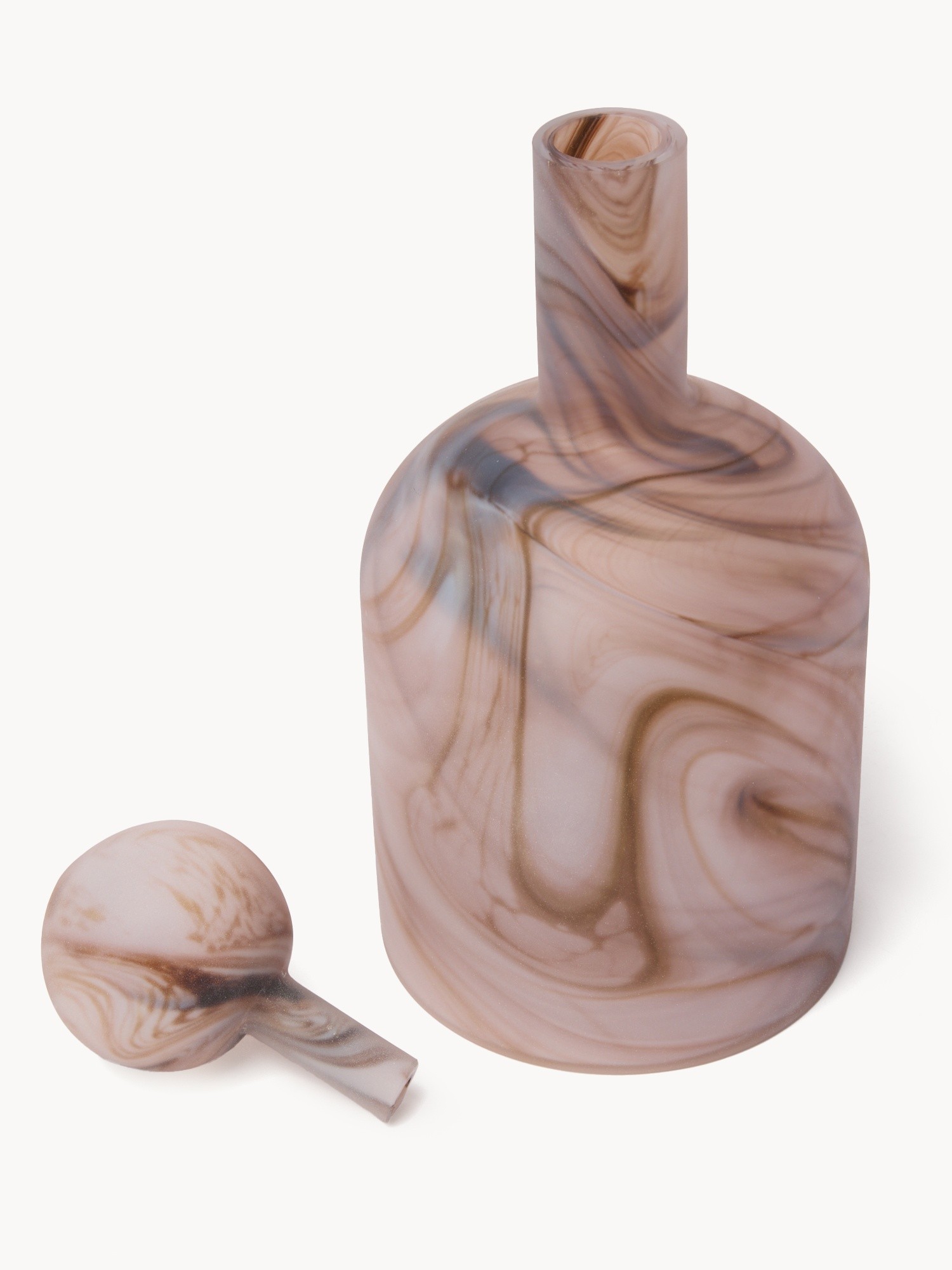 Decorative colored glass bottle, Brown, large image number 1