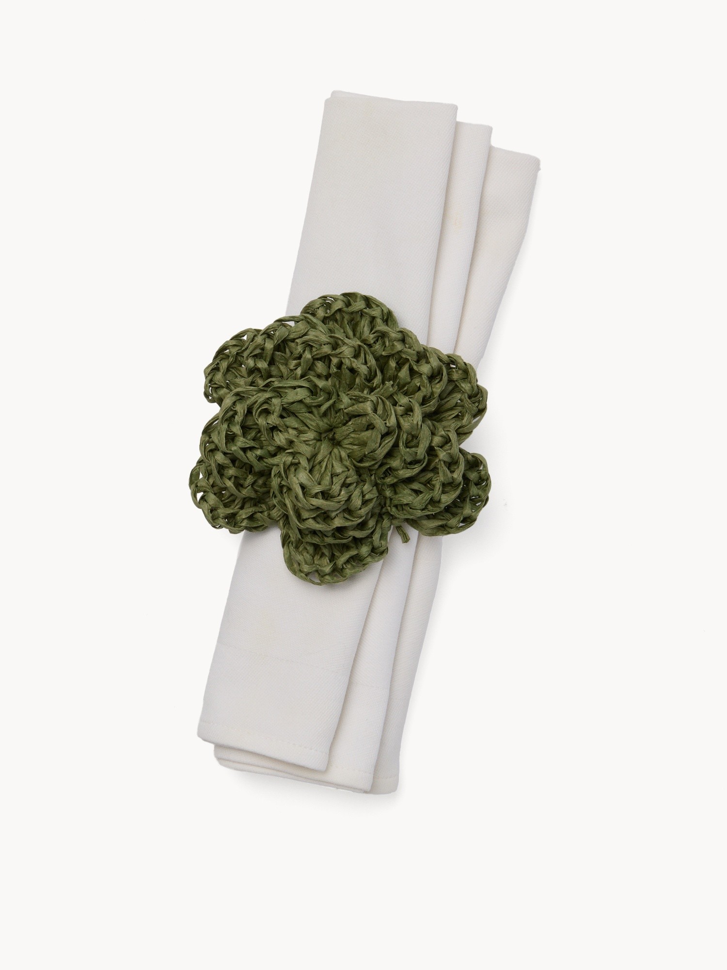Flower-shaped napkin ring in textile paper, Multicolor, large image number 1