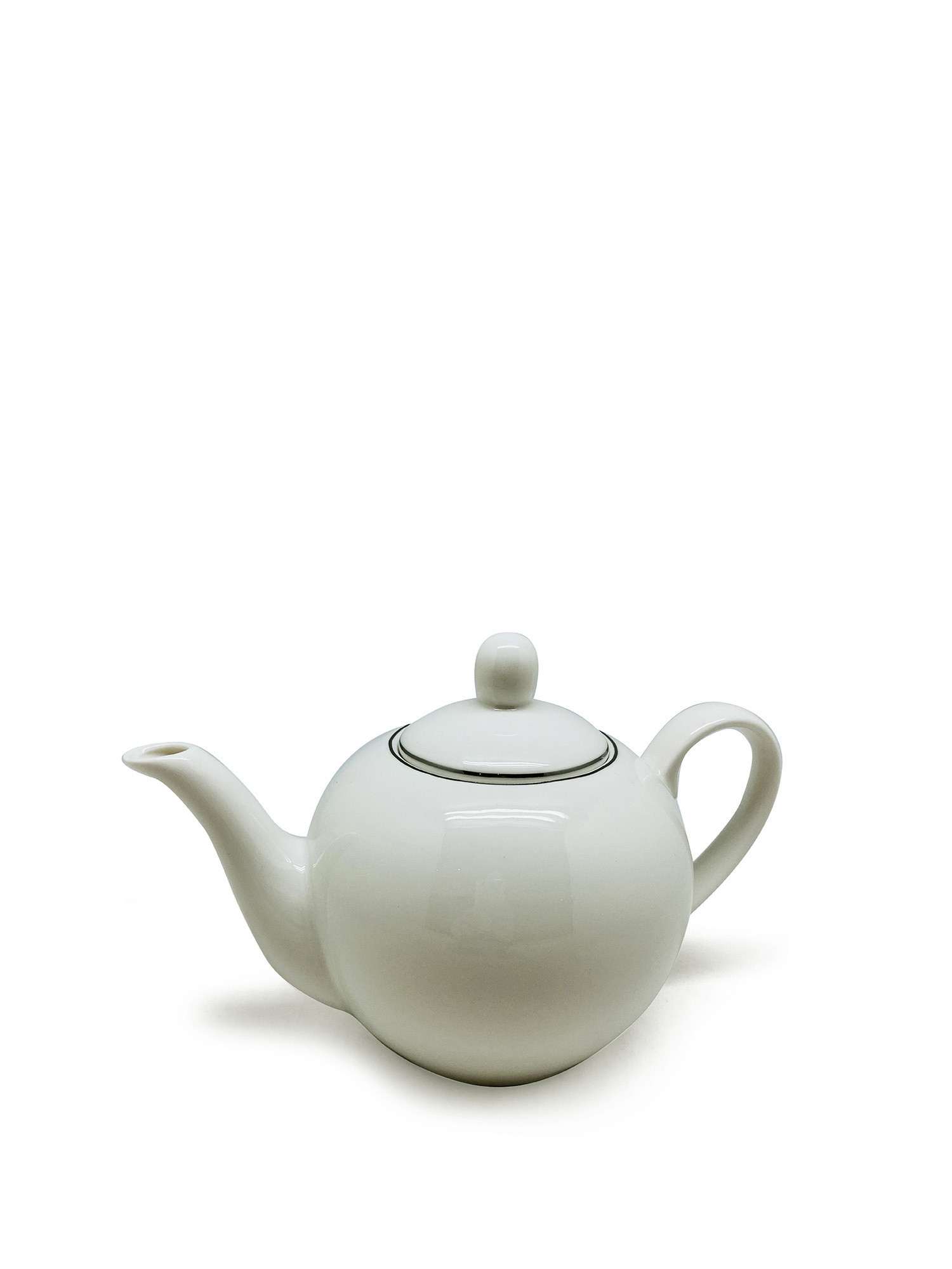 New bone china teapot with silver wire, White, large image number 0