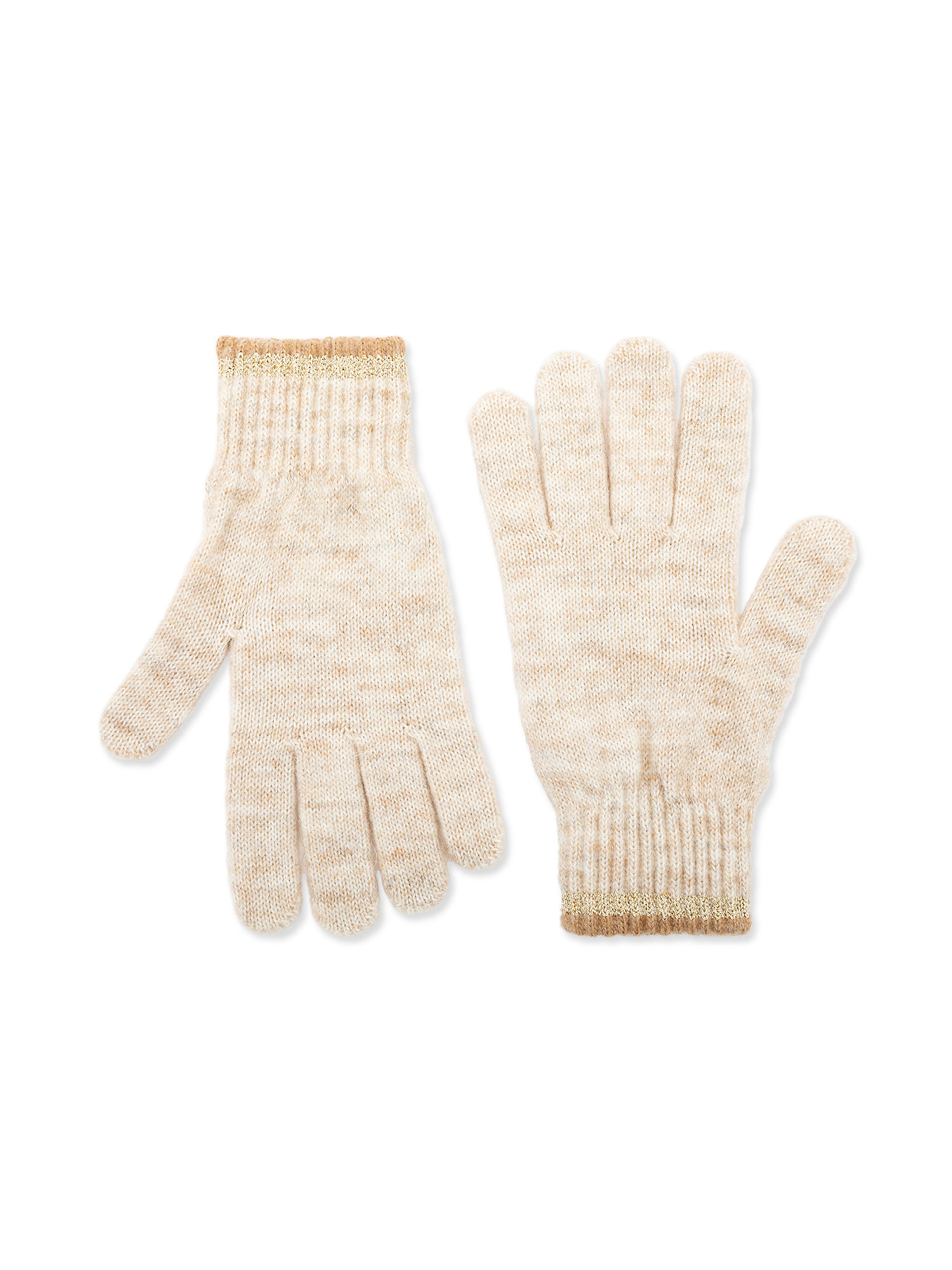 Gloves with lurex, White Cream, large image number 0