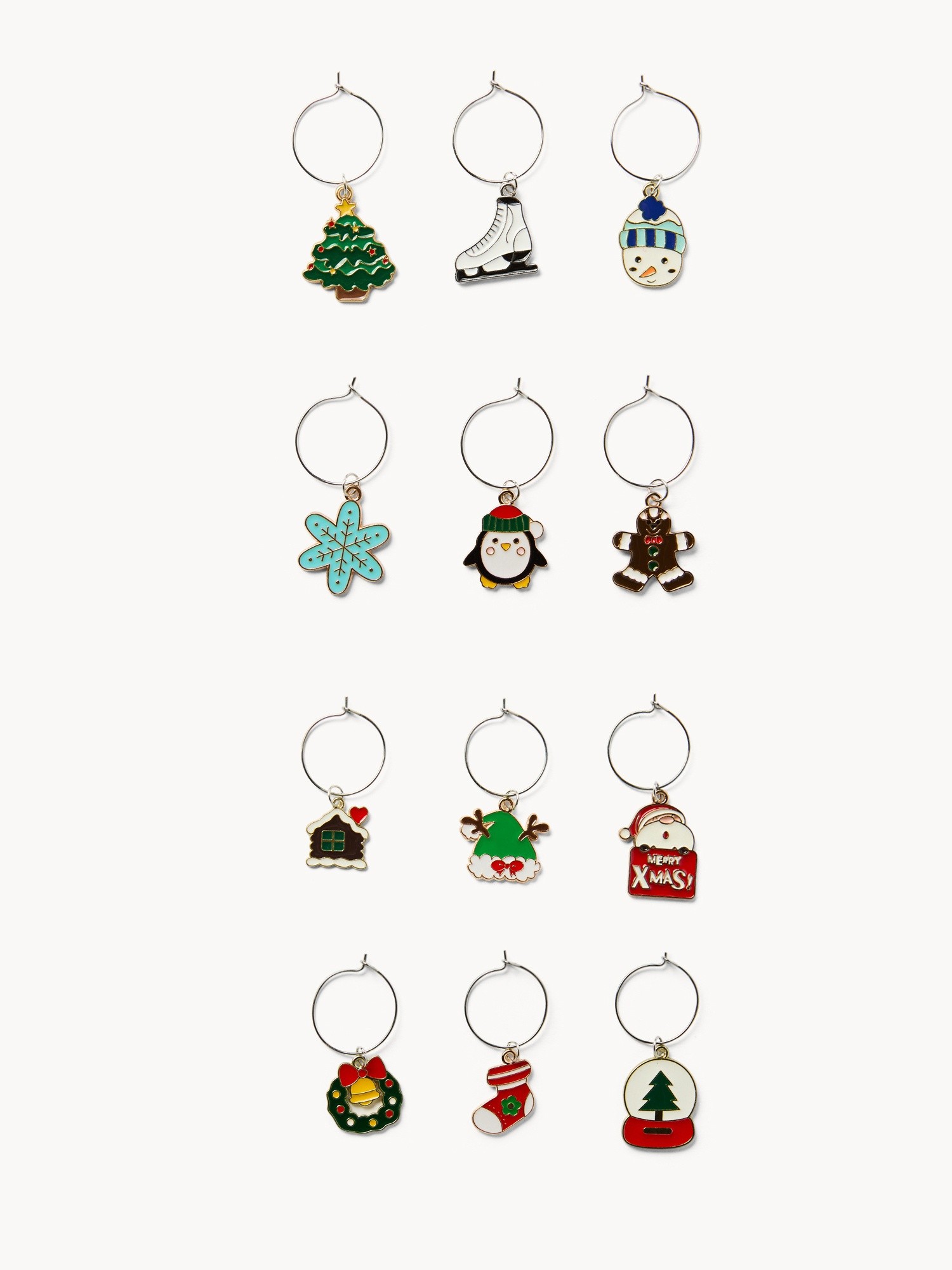 Set of 6 wine glass charms, Multicolor, large image number 0