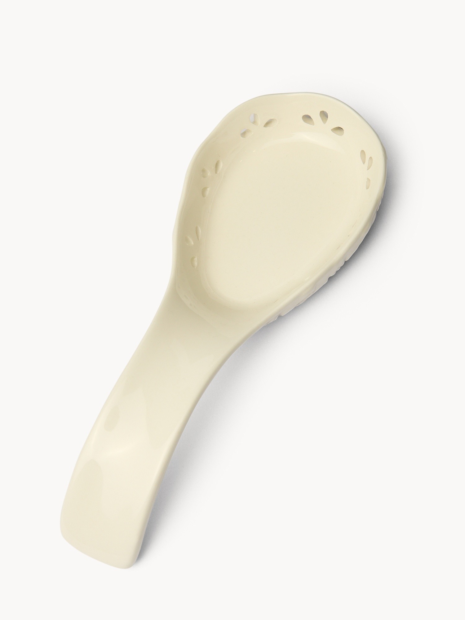 Porta mestolo in ceramica traforata - Prezzo di lancio, Bianco, large image number 1