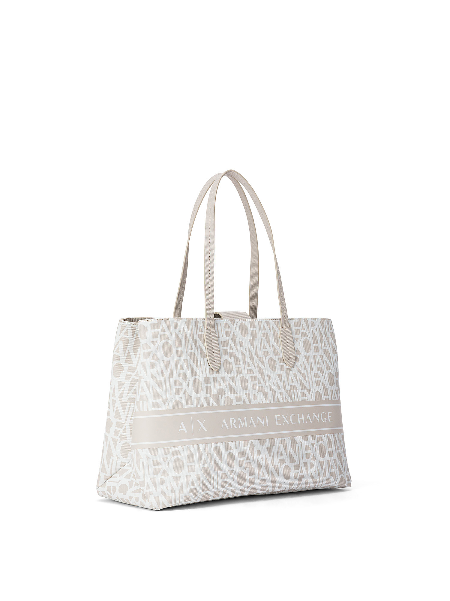 Armani Exchange - Tote bag con logo, Bianco ghiaccio, large image number 1