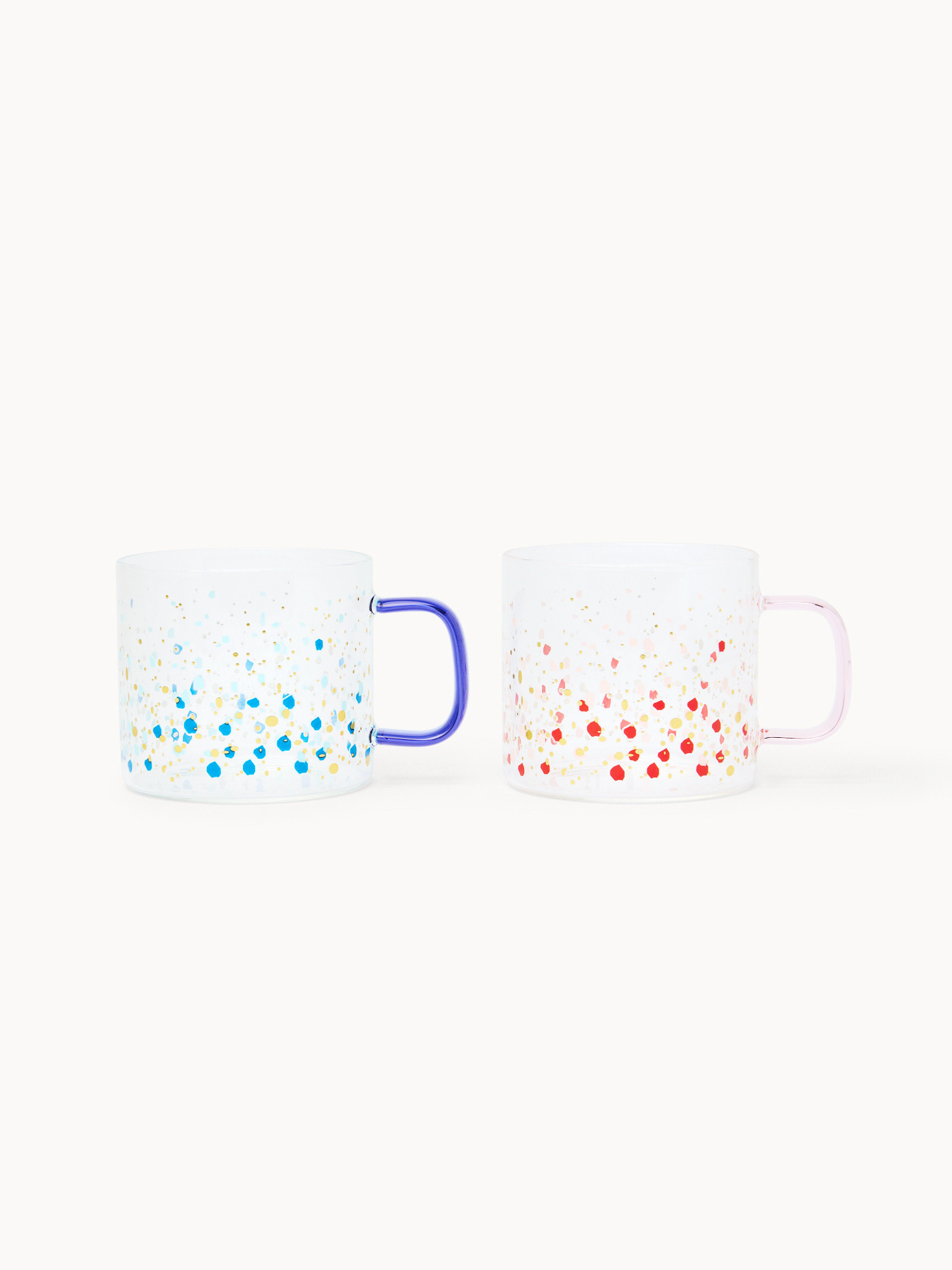 Tazze da tè in vetro borosilicato motivo dots, Trasparente, large image number 0