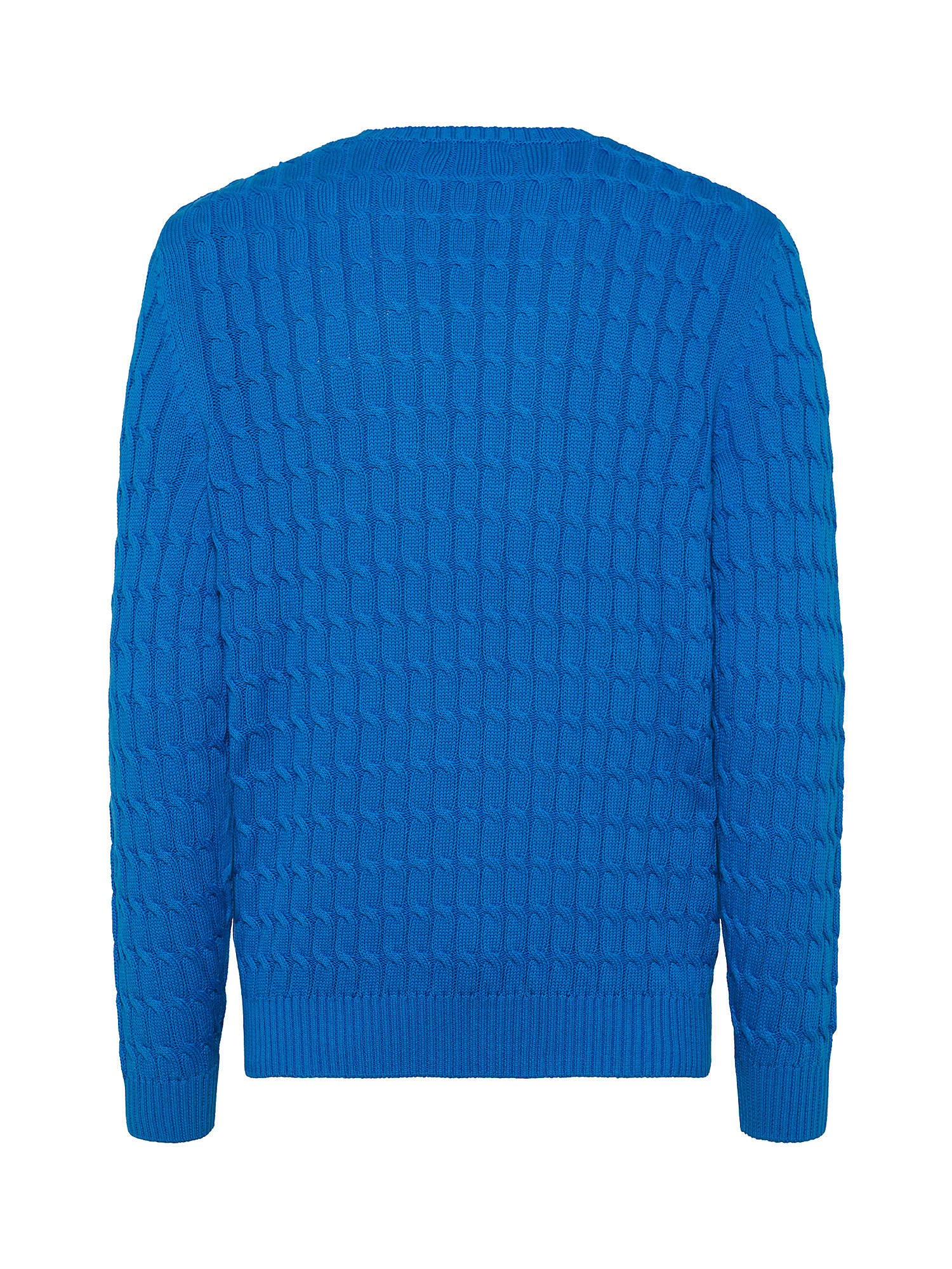 Luca D'Altieri - Crewneck sweater with pure cotton braids, Blue Cornflower, large image number 1