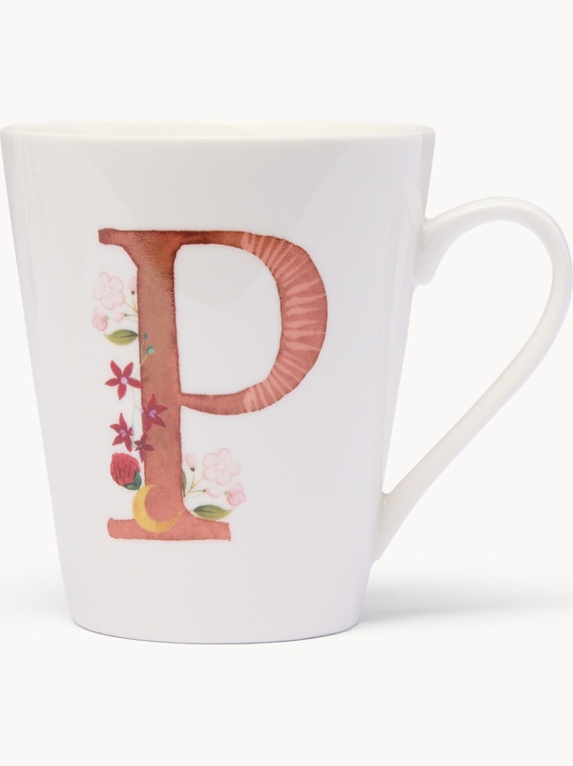 Mug in new bone china lettera P