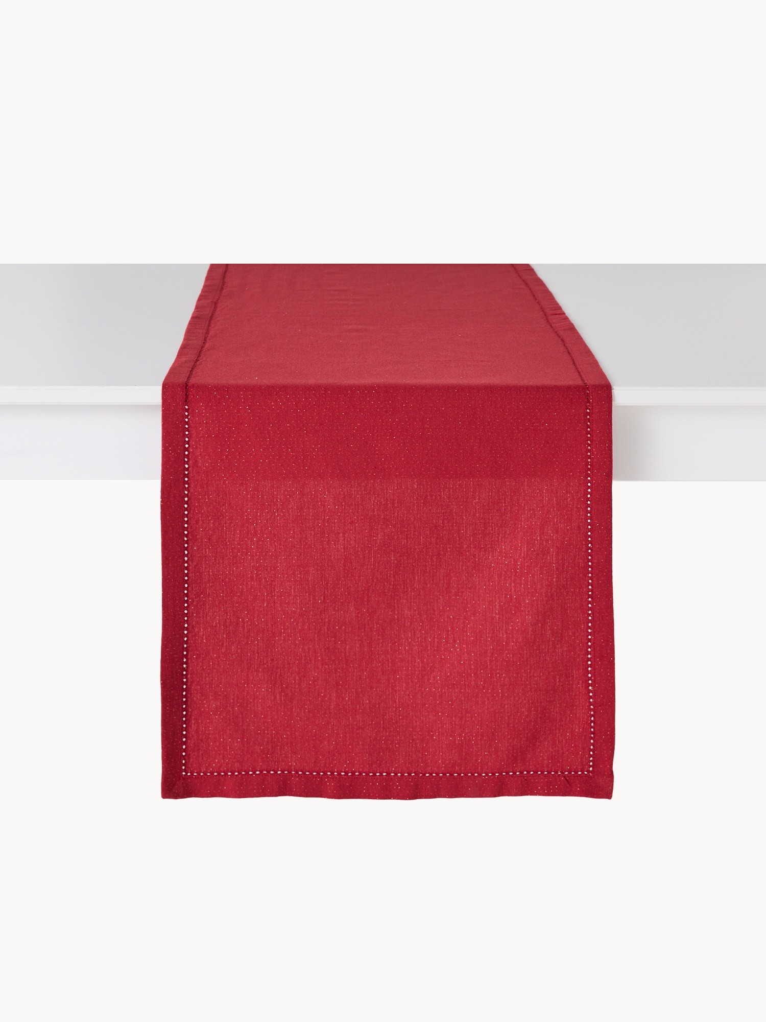 Runner in cotone e lurex, Rosso, large image number 1