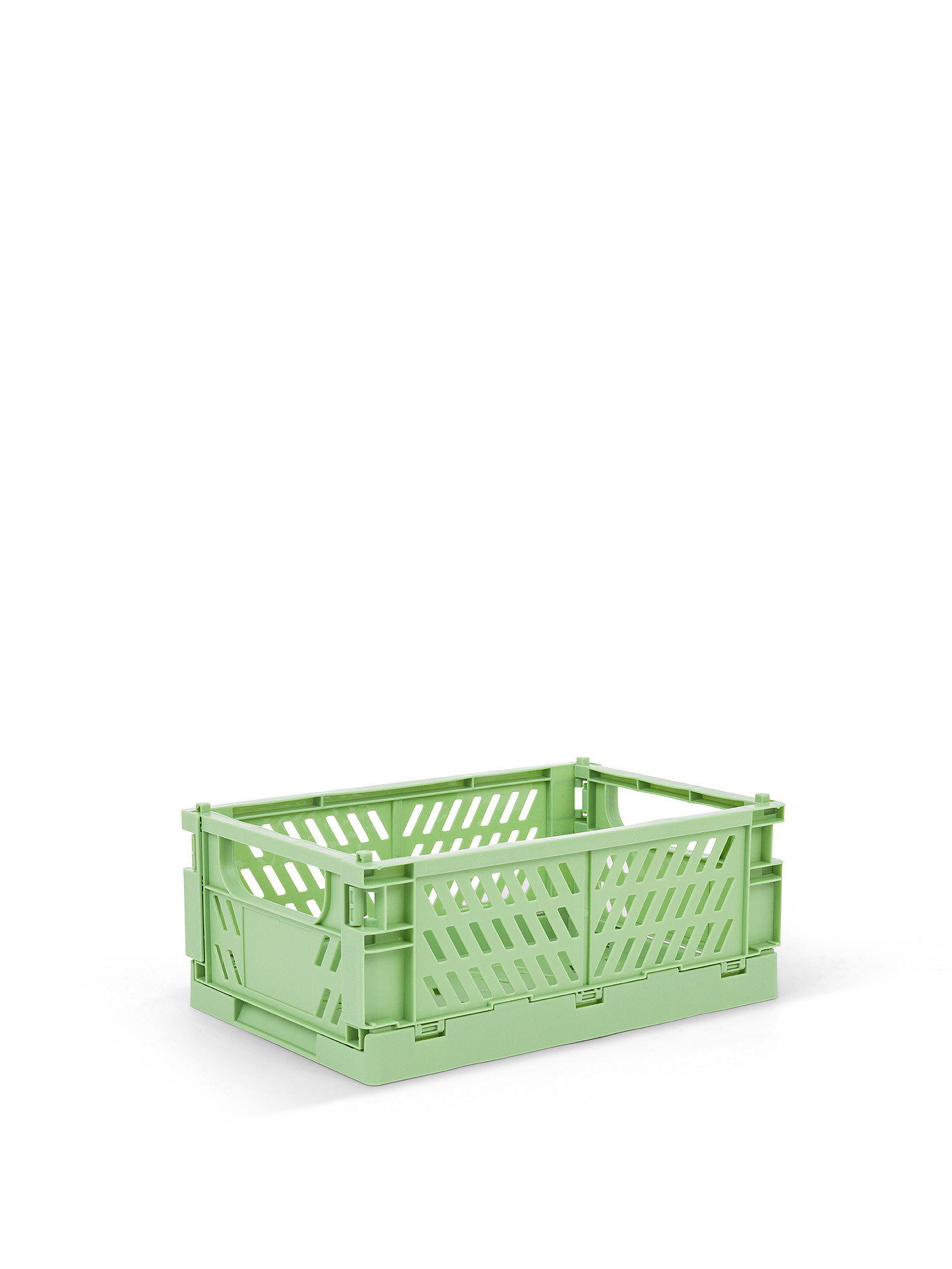 Scatola pieghevole portaoggetti in plastica, Verde chiaro, large image number 0