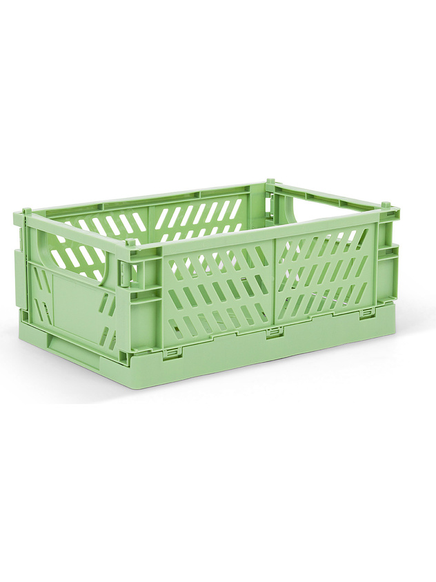 Folding plastic storage box