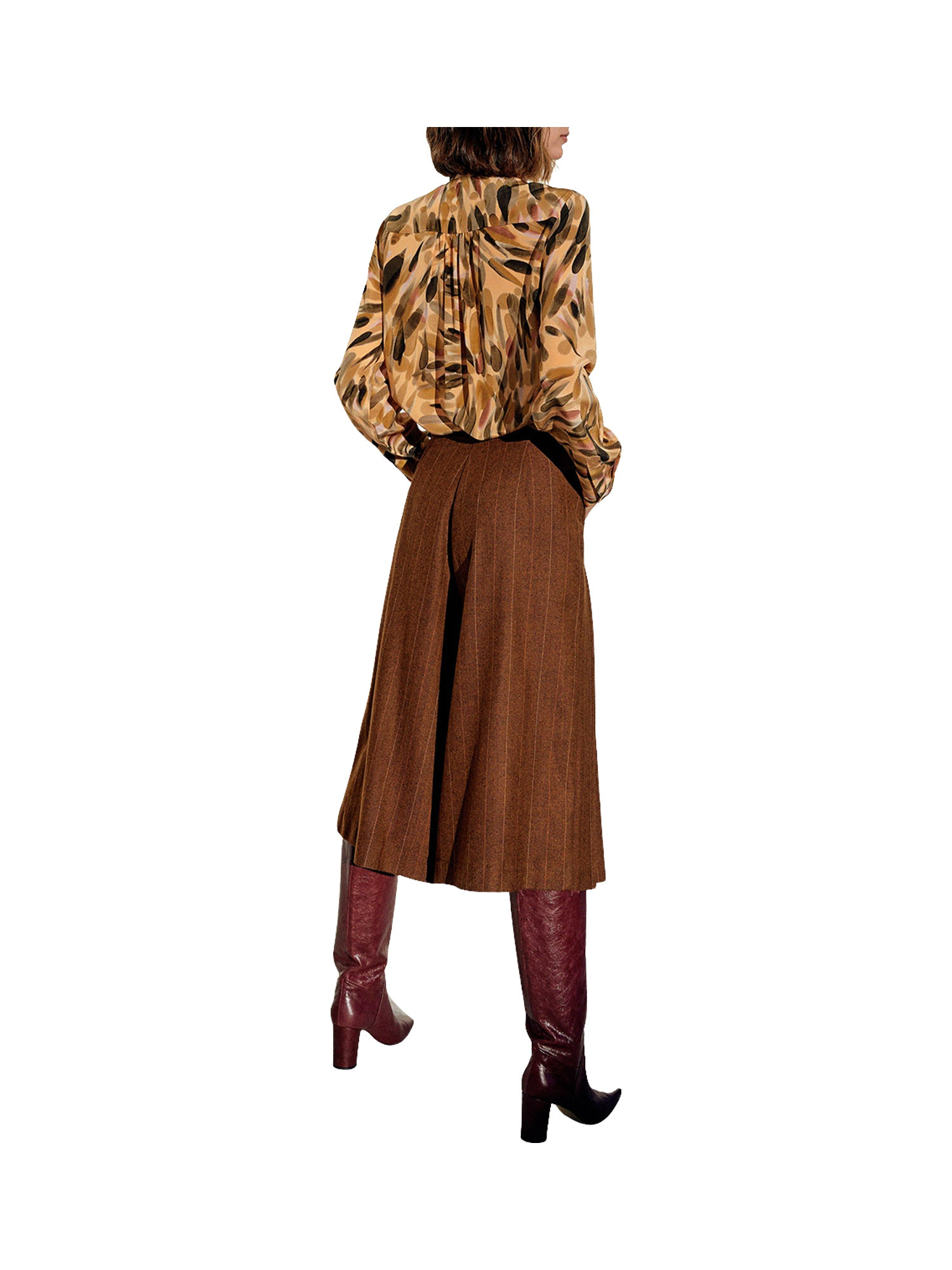 Maxi shorts in flanella, Brown, large image number 5
