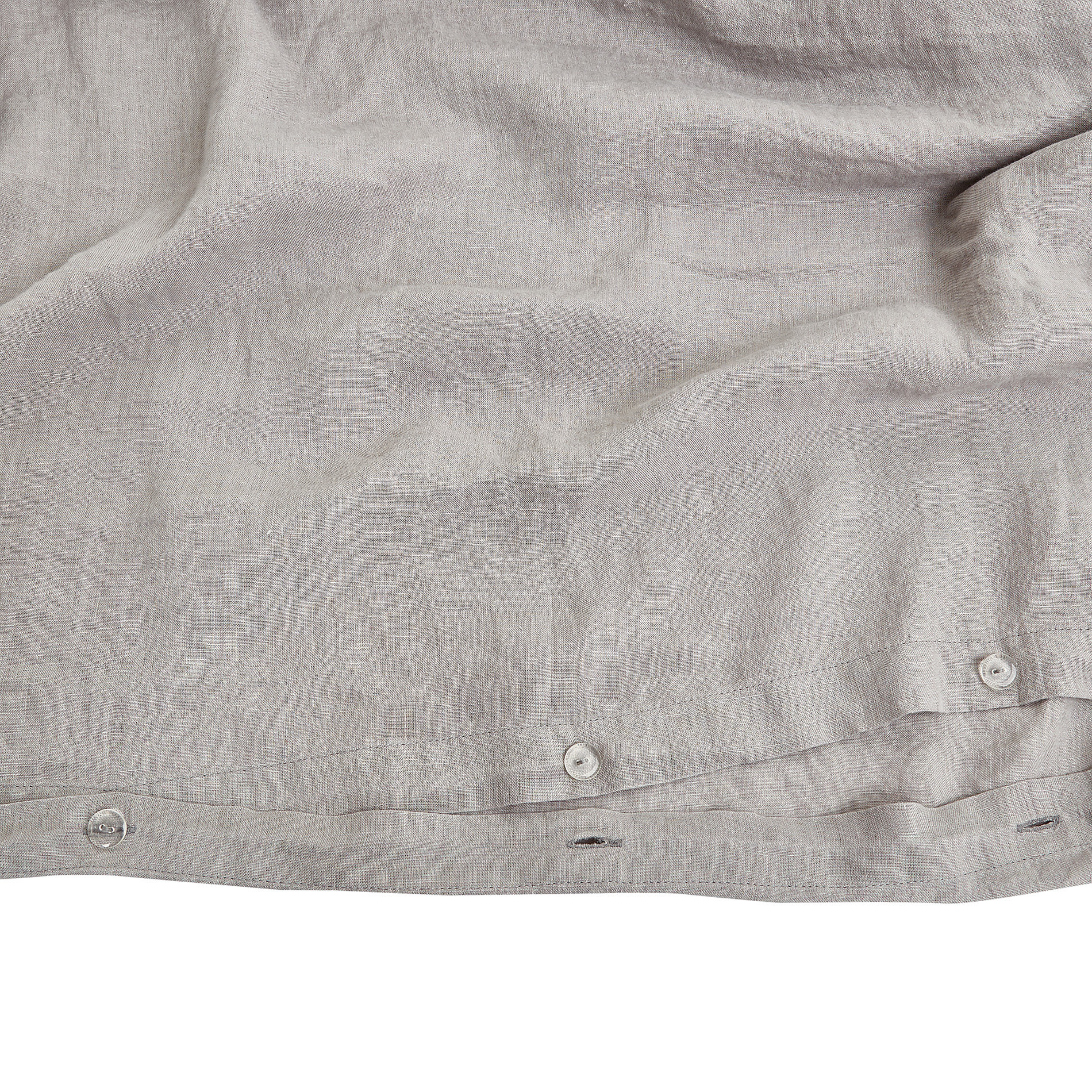 Plain 145 g linen duvet cover, Pearl Grey, large image number 3