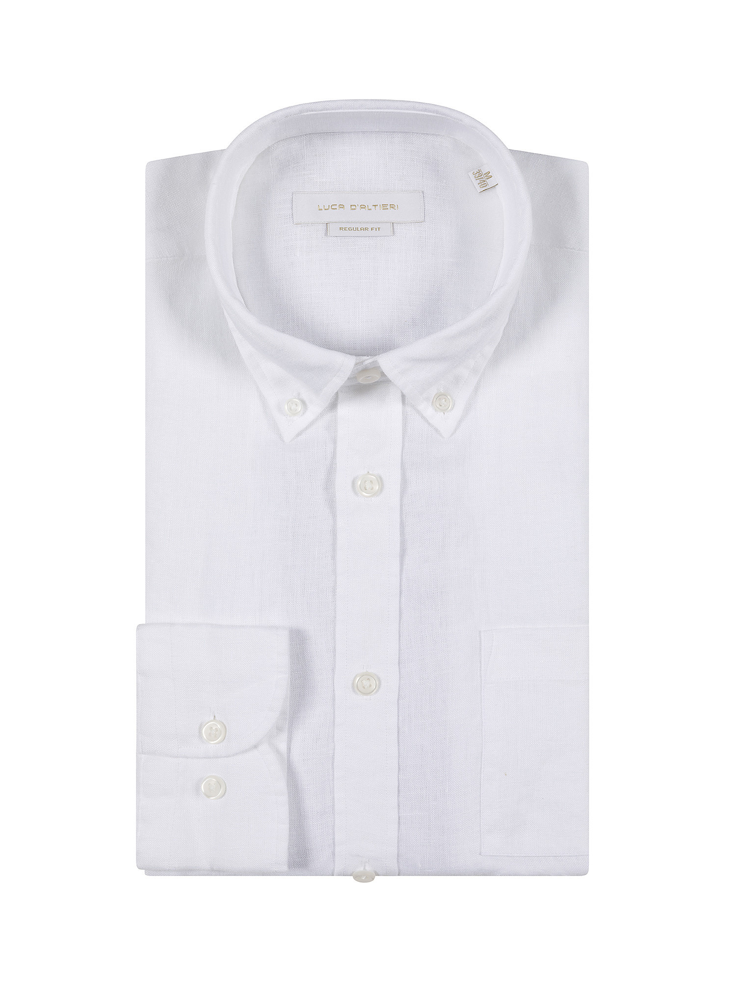 Camicia tailor fit in lino, Bianco, large image number 2