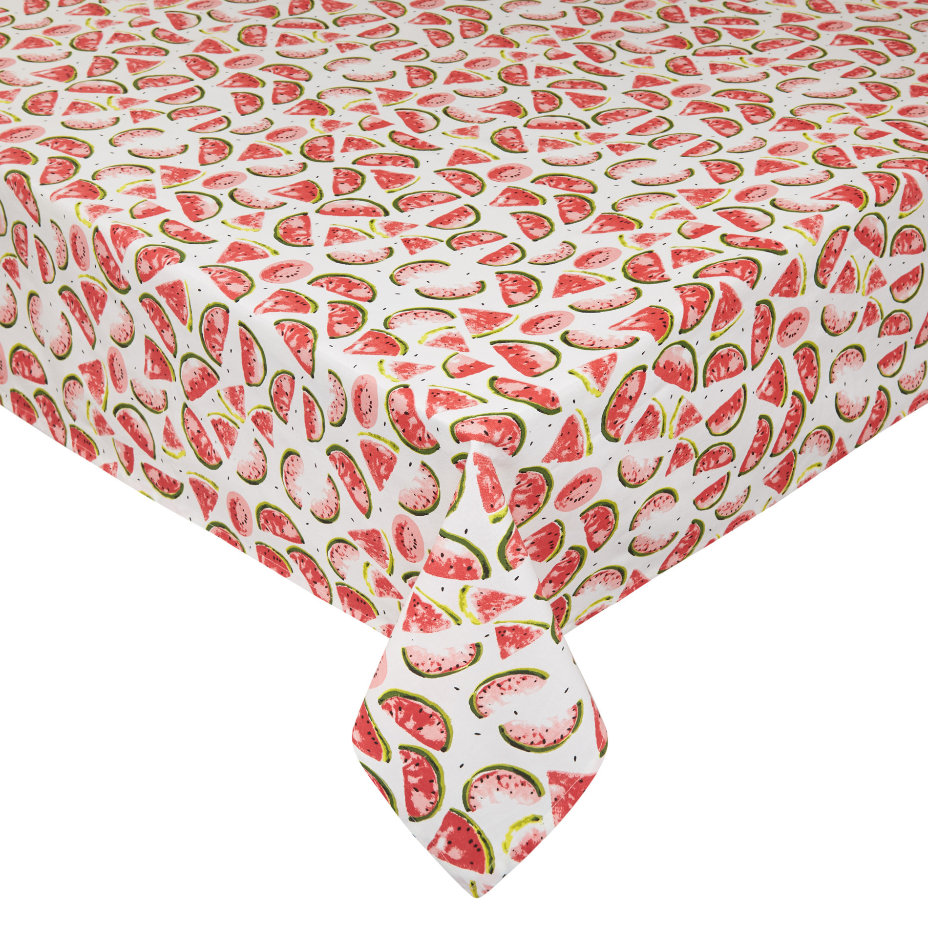 100% cotton tablecloth with watermelon print, Red, large image number 0