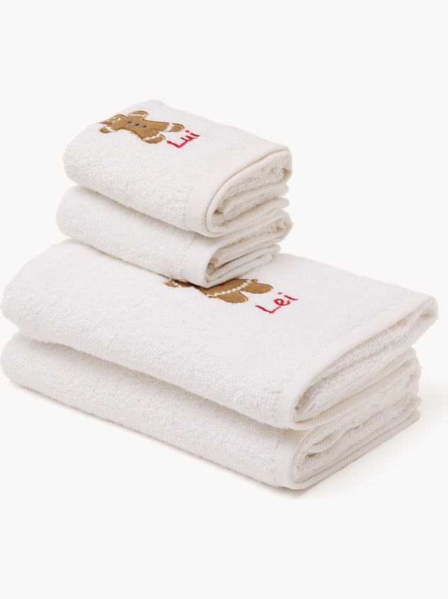 Set of 4 terry towels,gingerbread design