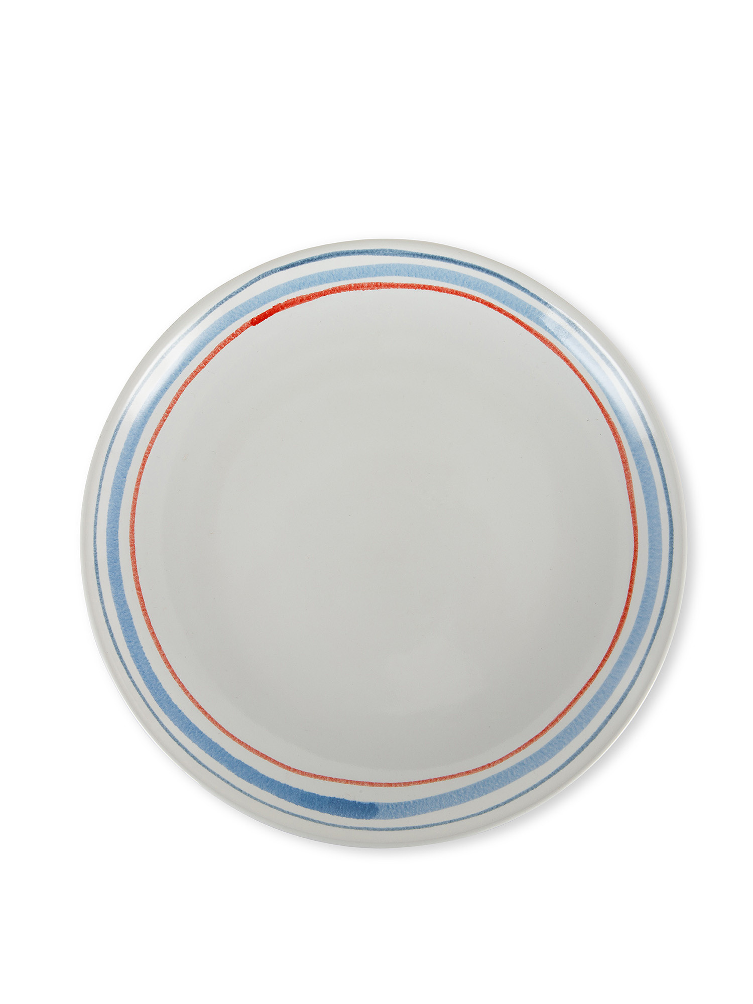 Ceramic dinner plate with striped decoration, White, large image number 0