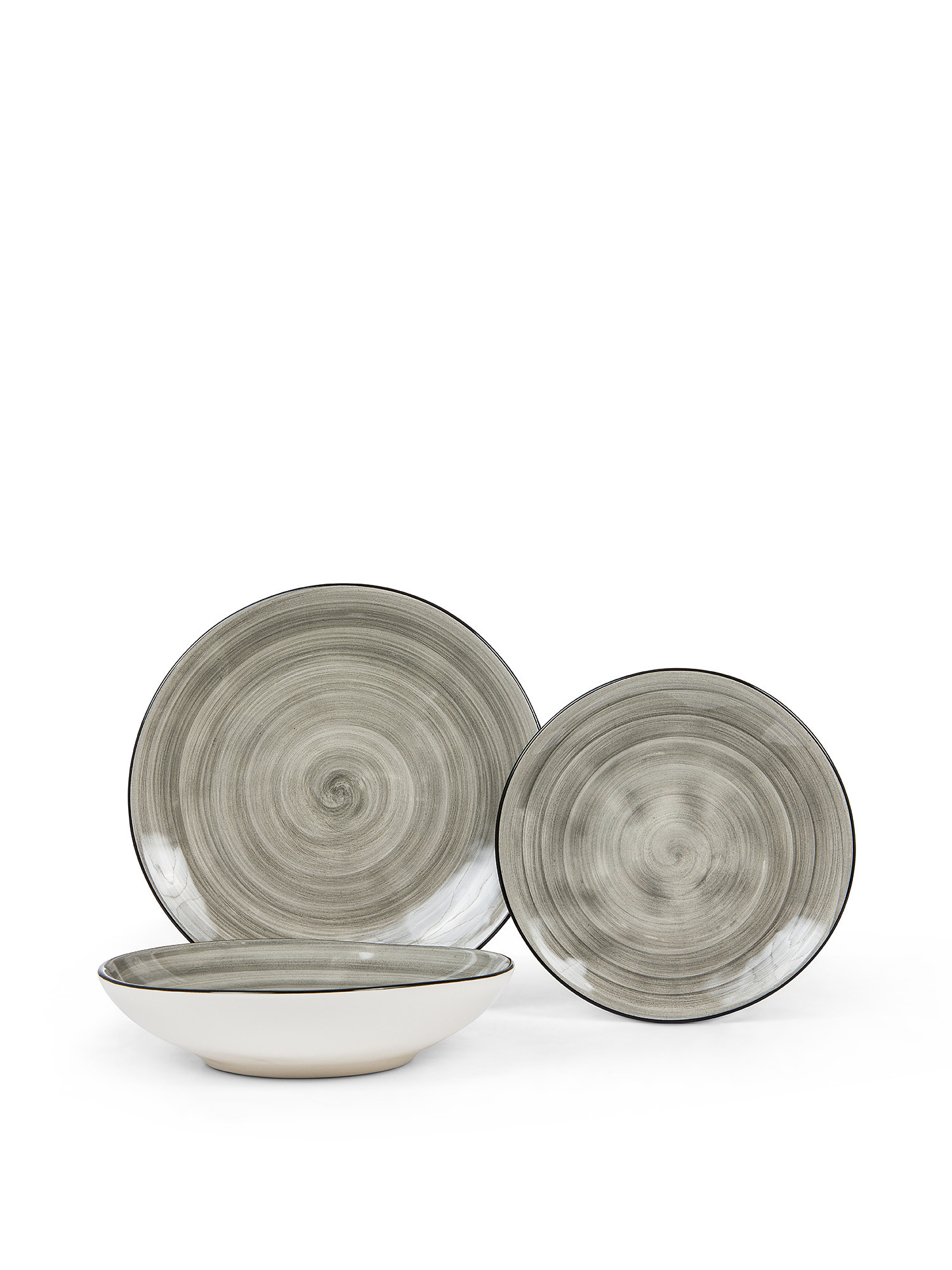Tokyo stoneware soup plate, Grey, large image number 2