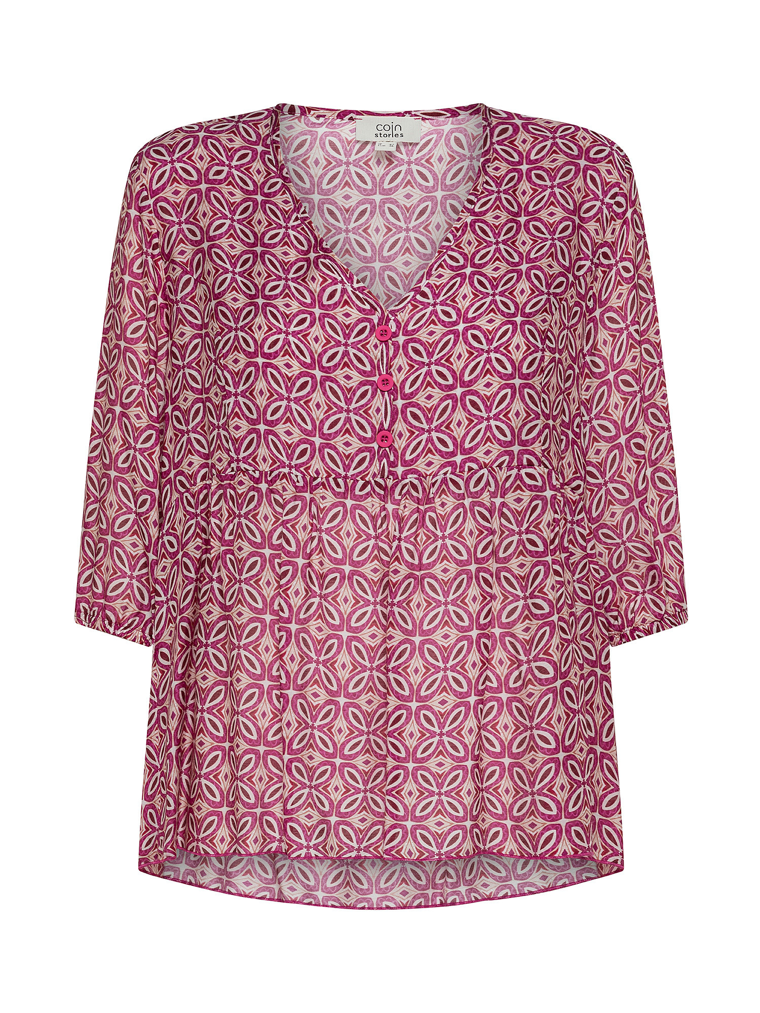 Printed blouse, Pink Fuchsia, large image number 0