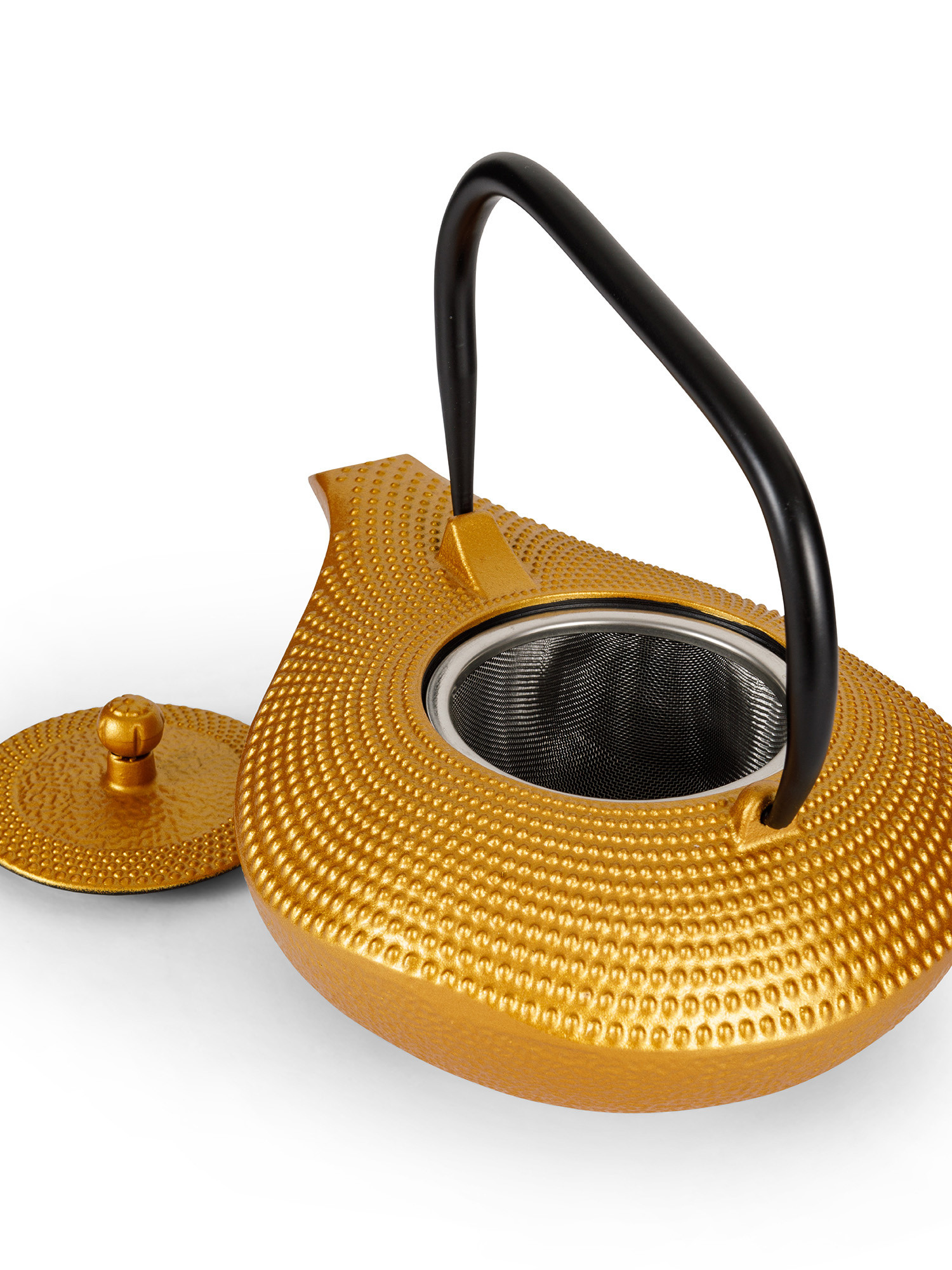 Cast iron teapot, Gold, large image number 1