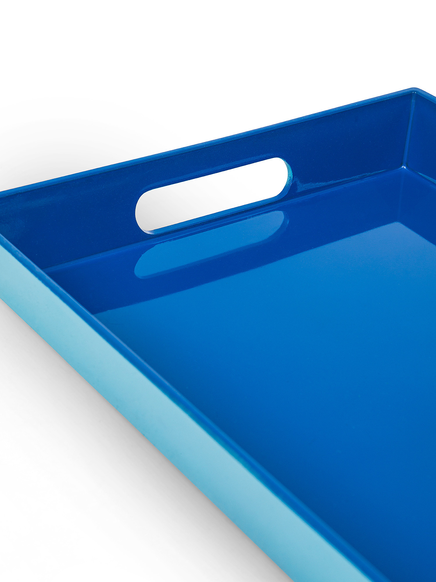 Solid color plastic tray, Blue, large image number 1