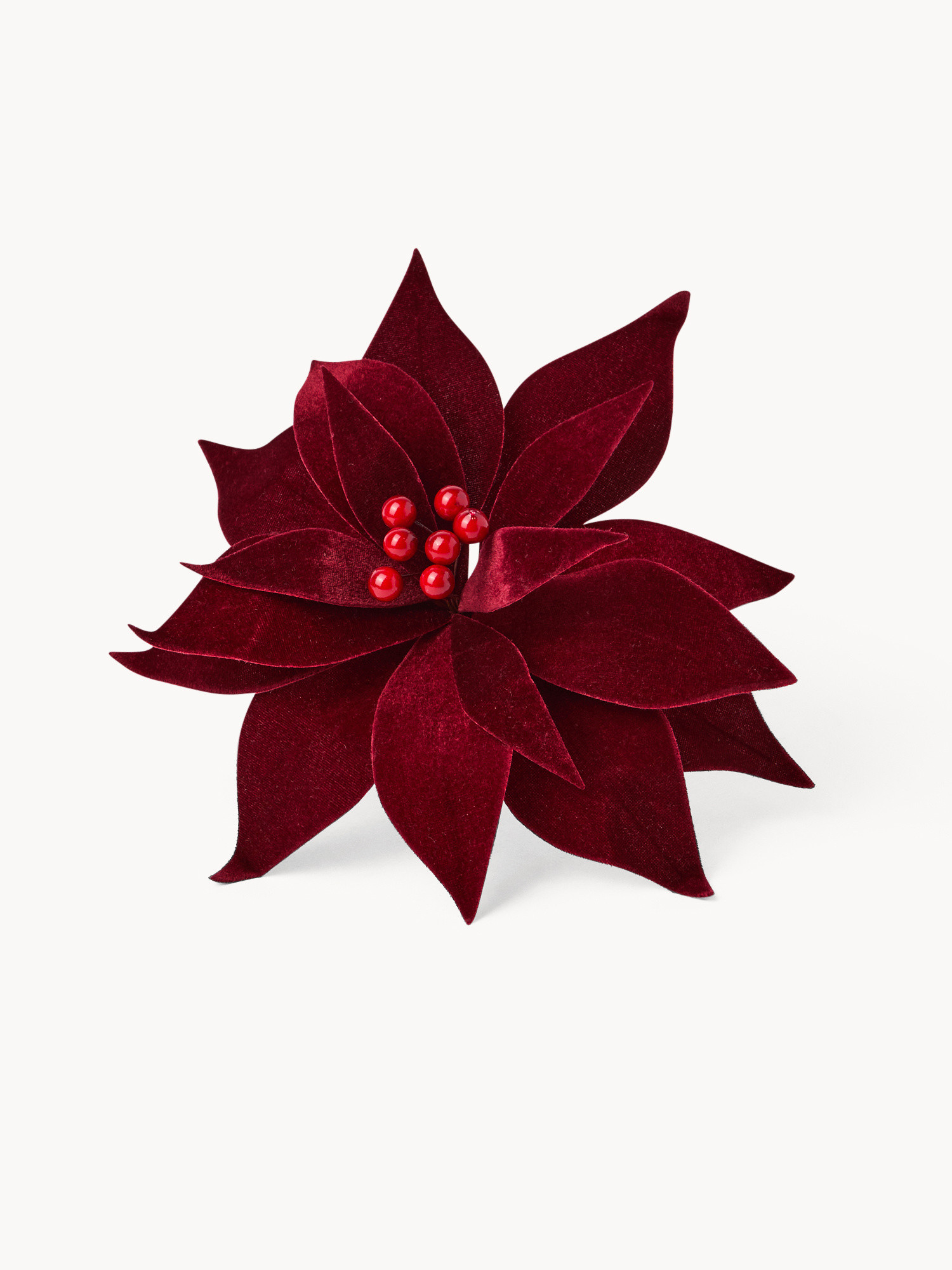 Poinsezia con clip, Rosso scuro, large image number 0