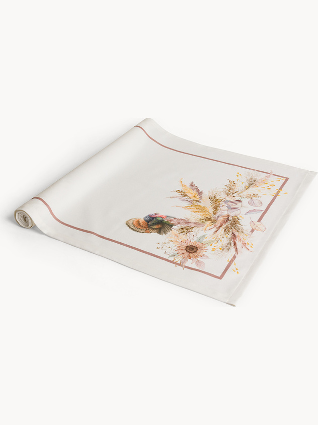 Pampas table runner by Tessitura Randi in printed pure cotton drill