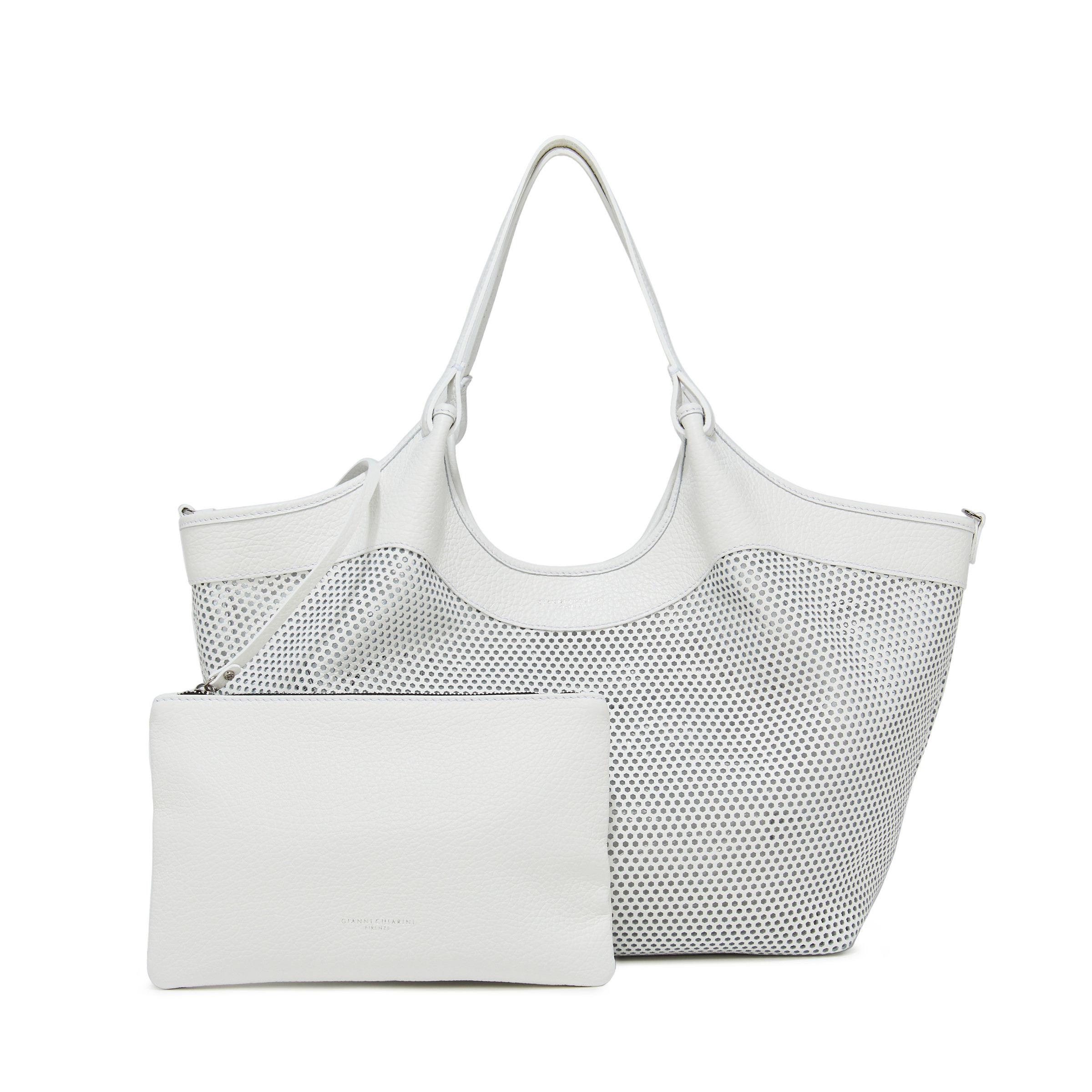 Gianni Chiarini - Dua bag in leather, White, large image number 3