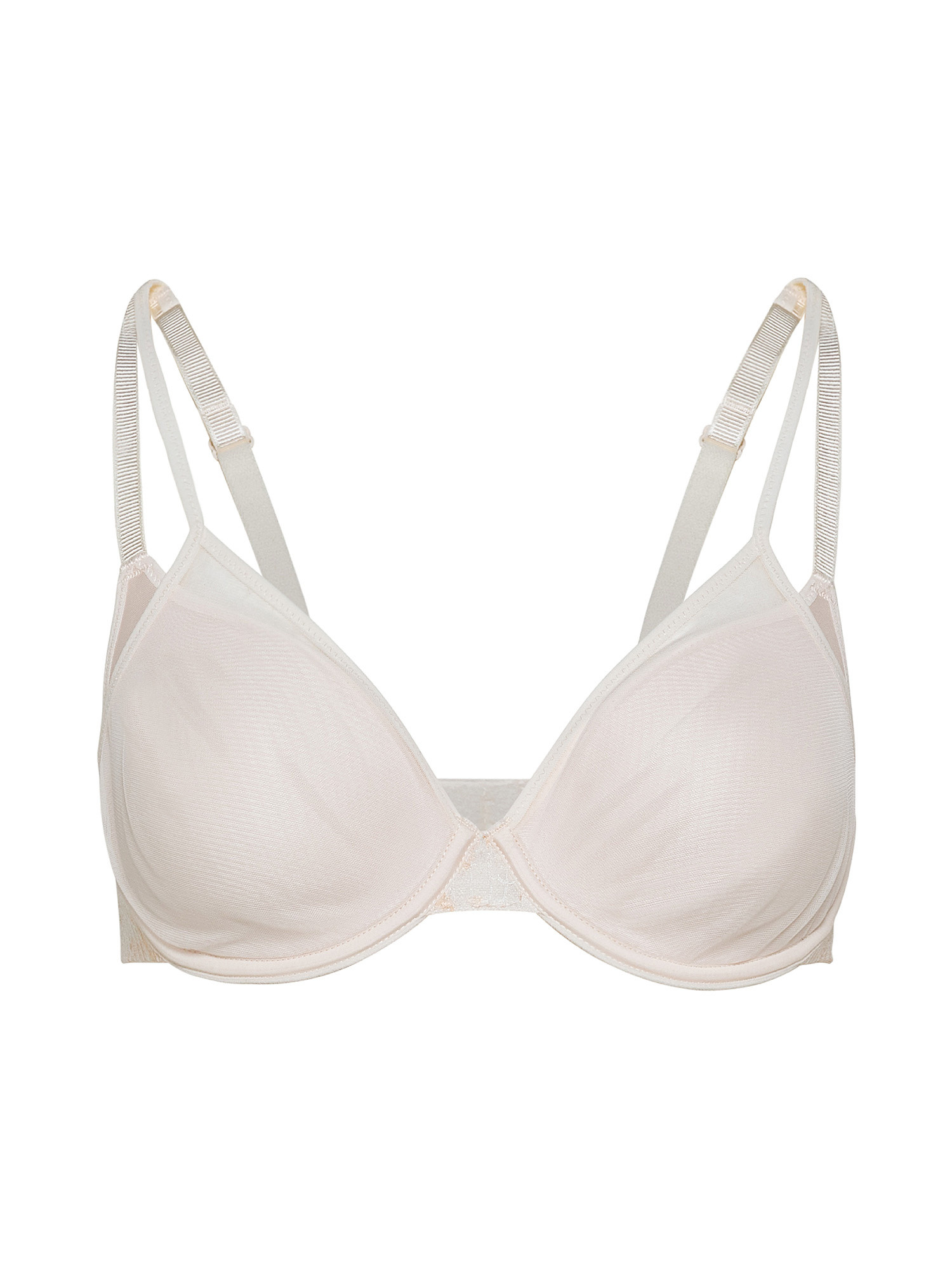 Bra in tulle, White Cream, large image number 0