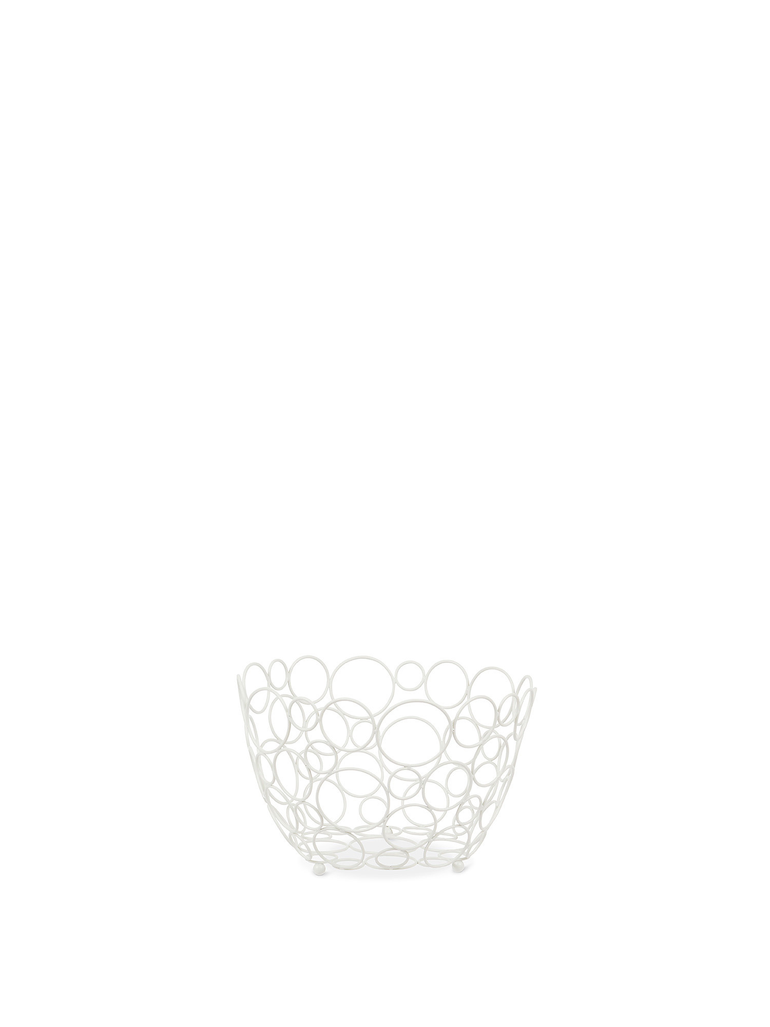 Enamelled iron wire basket, White, large image number 0