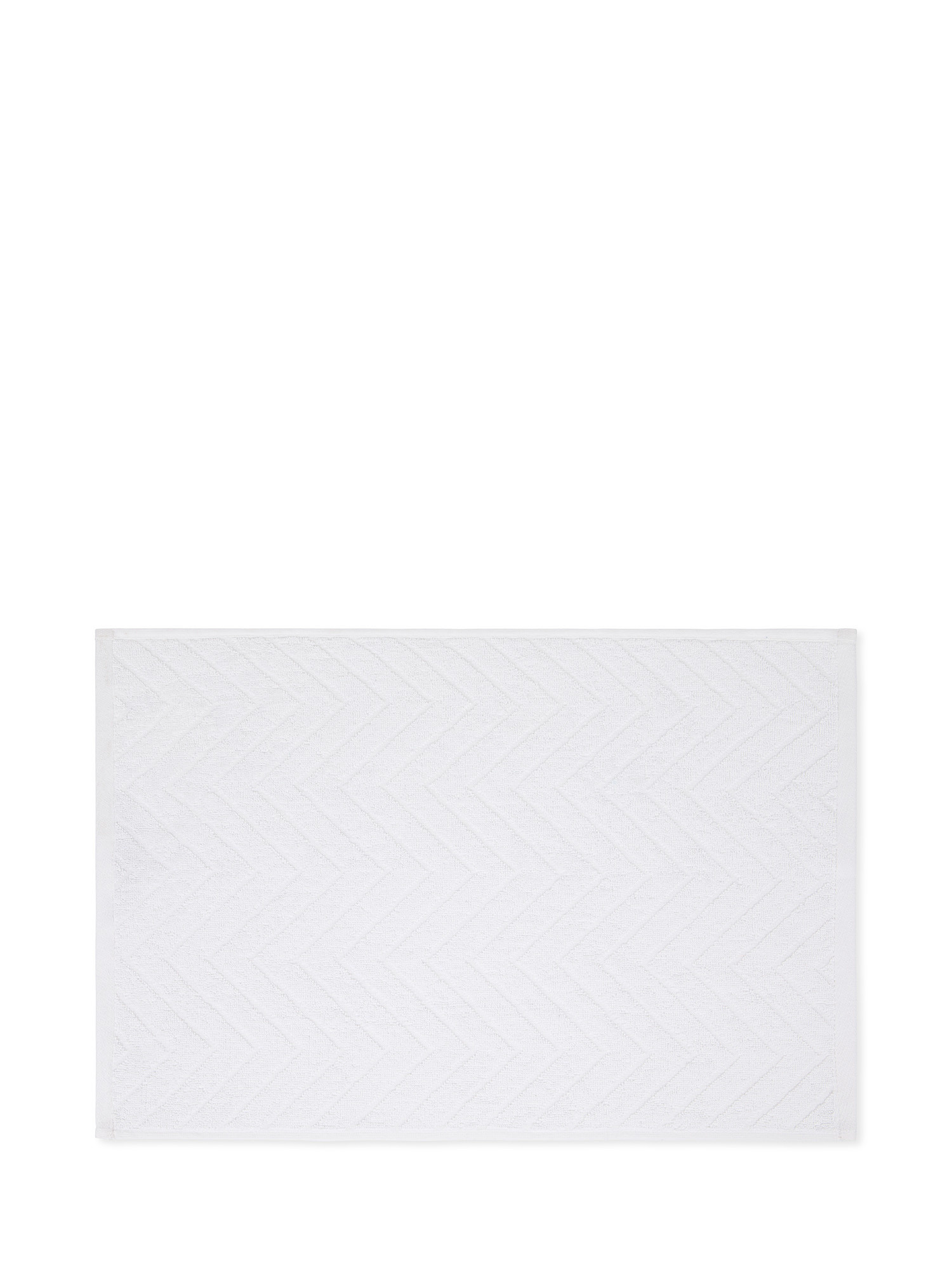 Cotton terry towel with Jacquard design, White, large image number 1