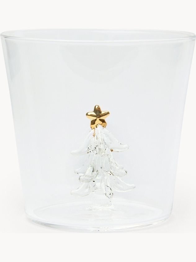 Bicchiere in vetro borosilicato dettaglio alberello