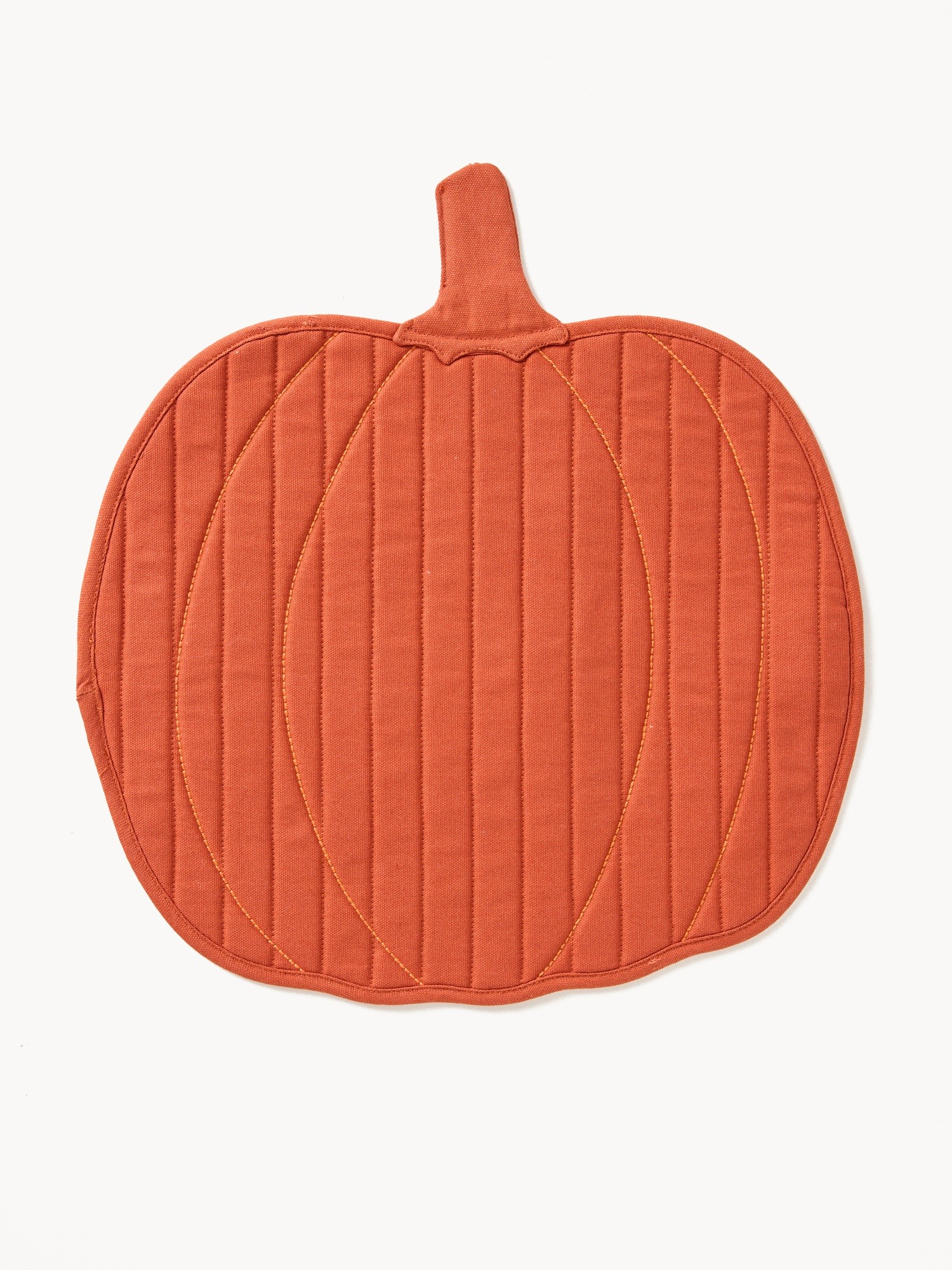 Quilted cotton pumpkin placemat, Orange, large image number 0