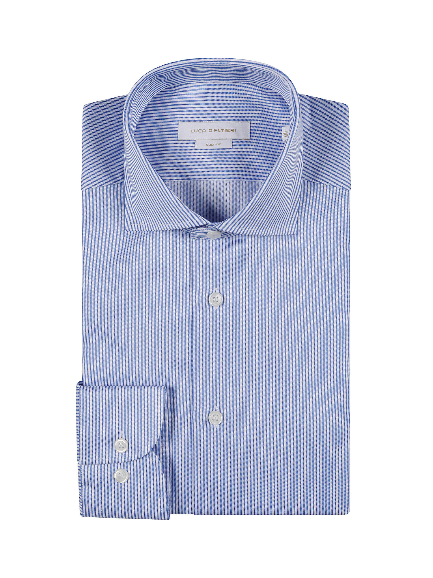 Camicia slim fit twill di cotone, Azzurro, large image number 2