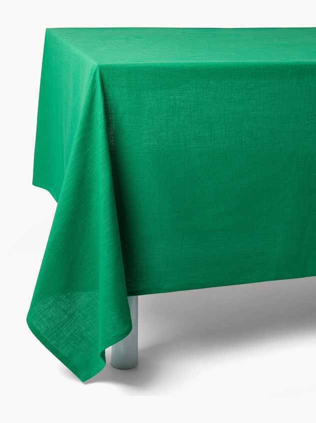 Solid Cotton Slub Tablecloth