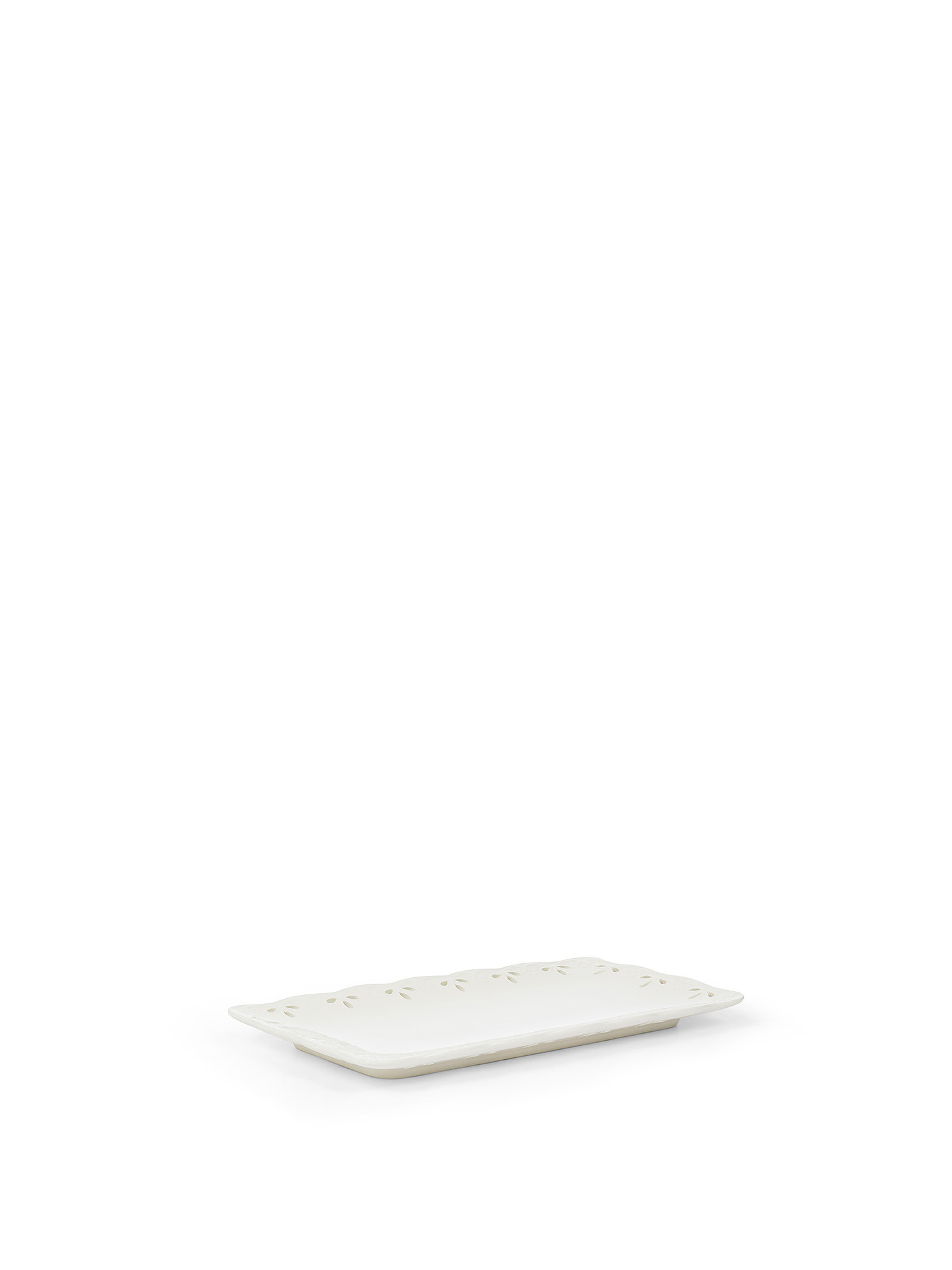 Perforated ceramic tray, White, large image number 0