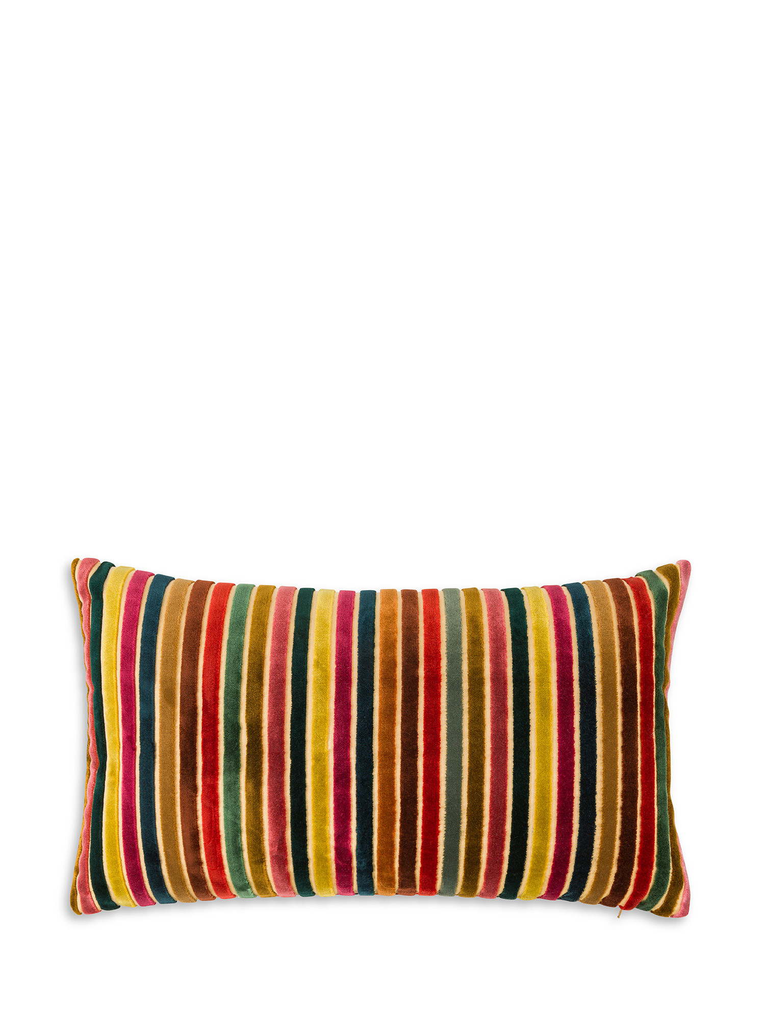 Cuscino velluto a righe 35x55cm, Multicolor, large image number 1